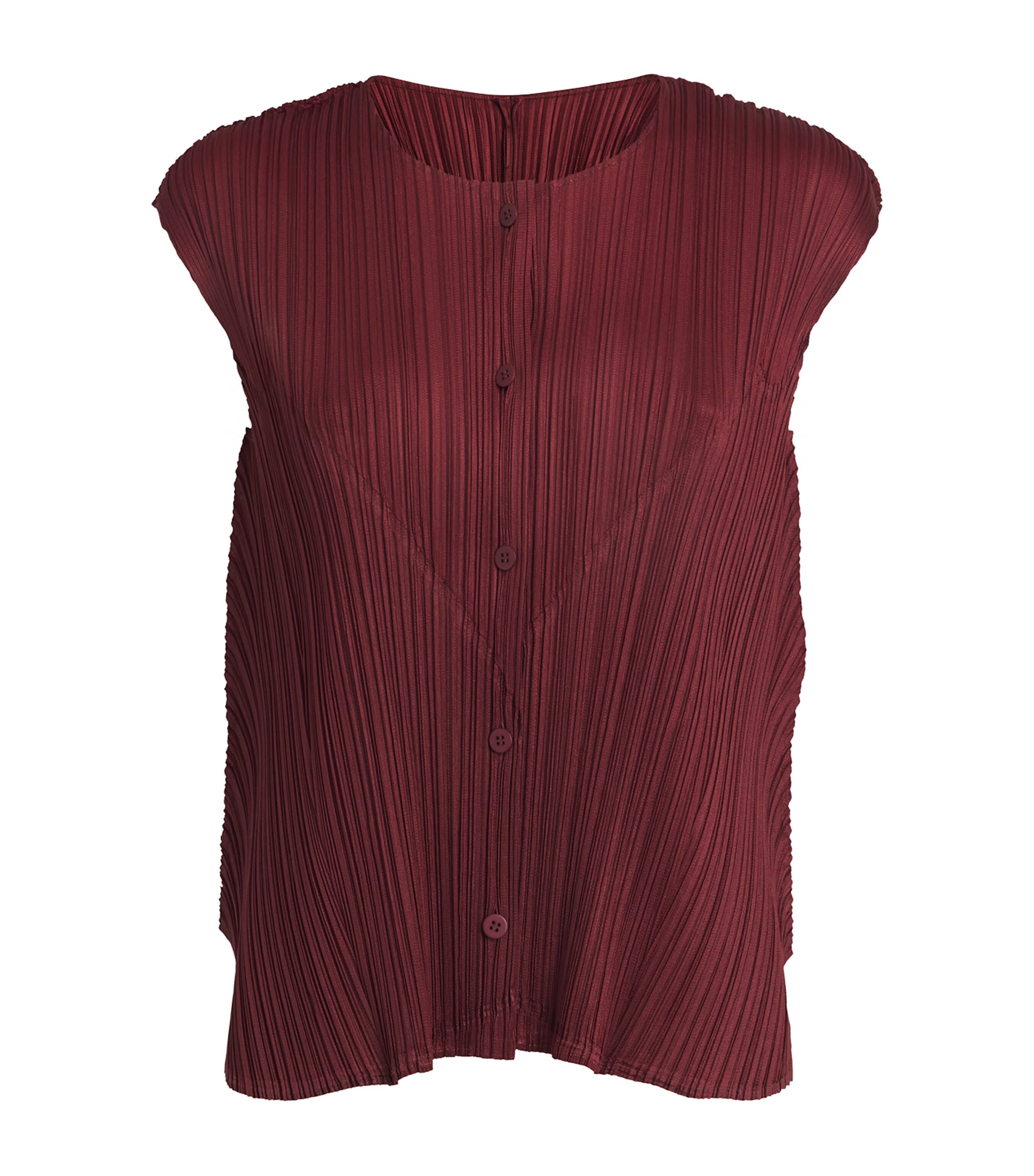 Shop Issey Miyake Sleeveless Solar Flare Top In Purple