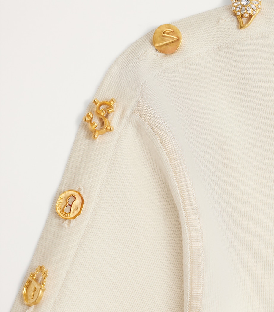 Wool-Blend Bijoux T-Shirt 107WHITE Image 3