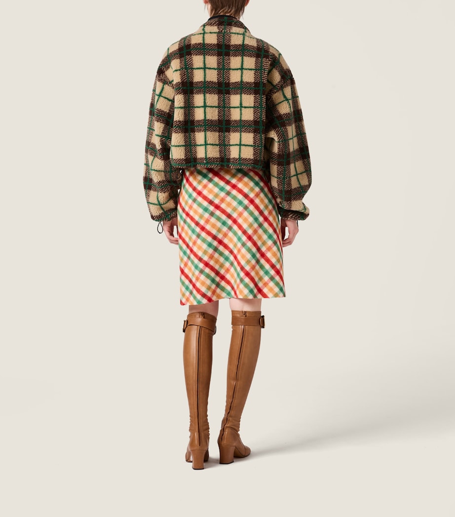 Check Teddy Fleece Jacket F042Q Image 3