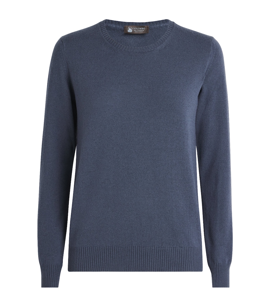 Colombo Womens Cashmere Sweater Denim Blu Image 1