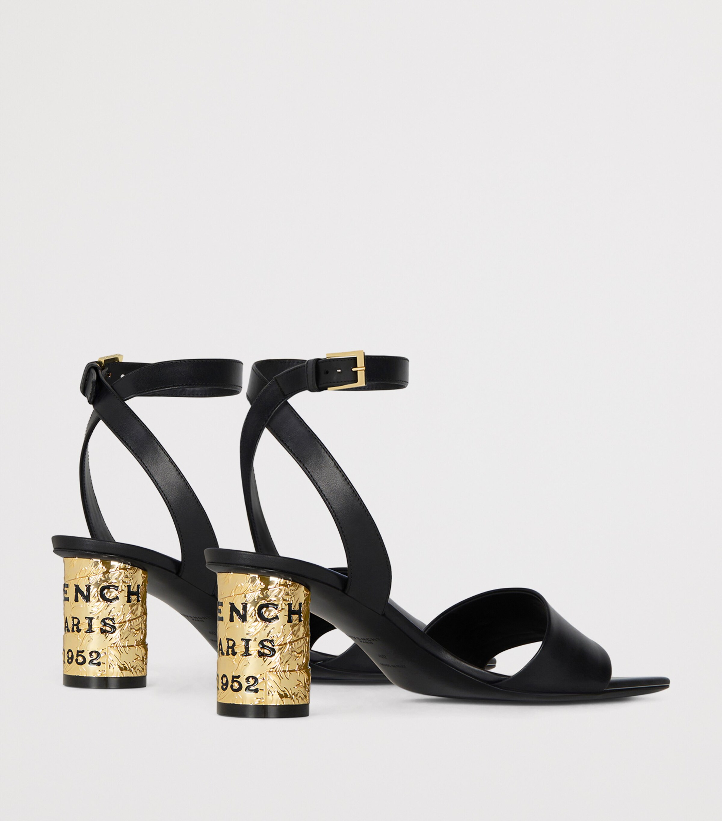 Givenchy Leather Tape Heeled Sandals 65 Black Image 4