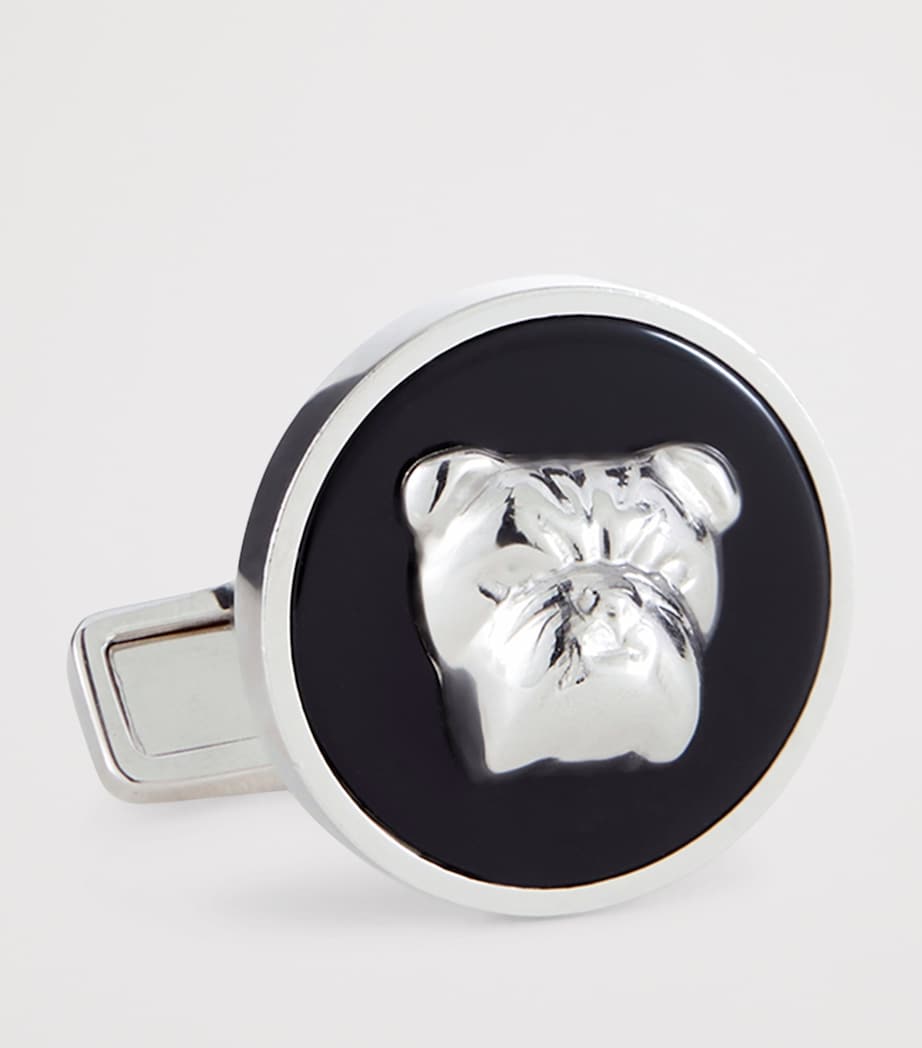 Sterling Silver-Onyx Bulldog Cufflinks 001BLACK Image 2