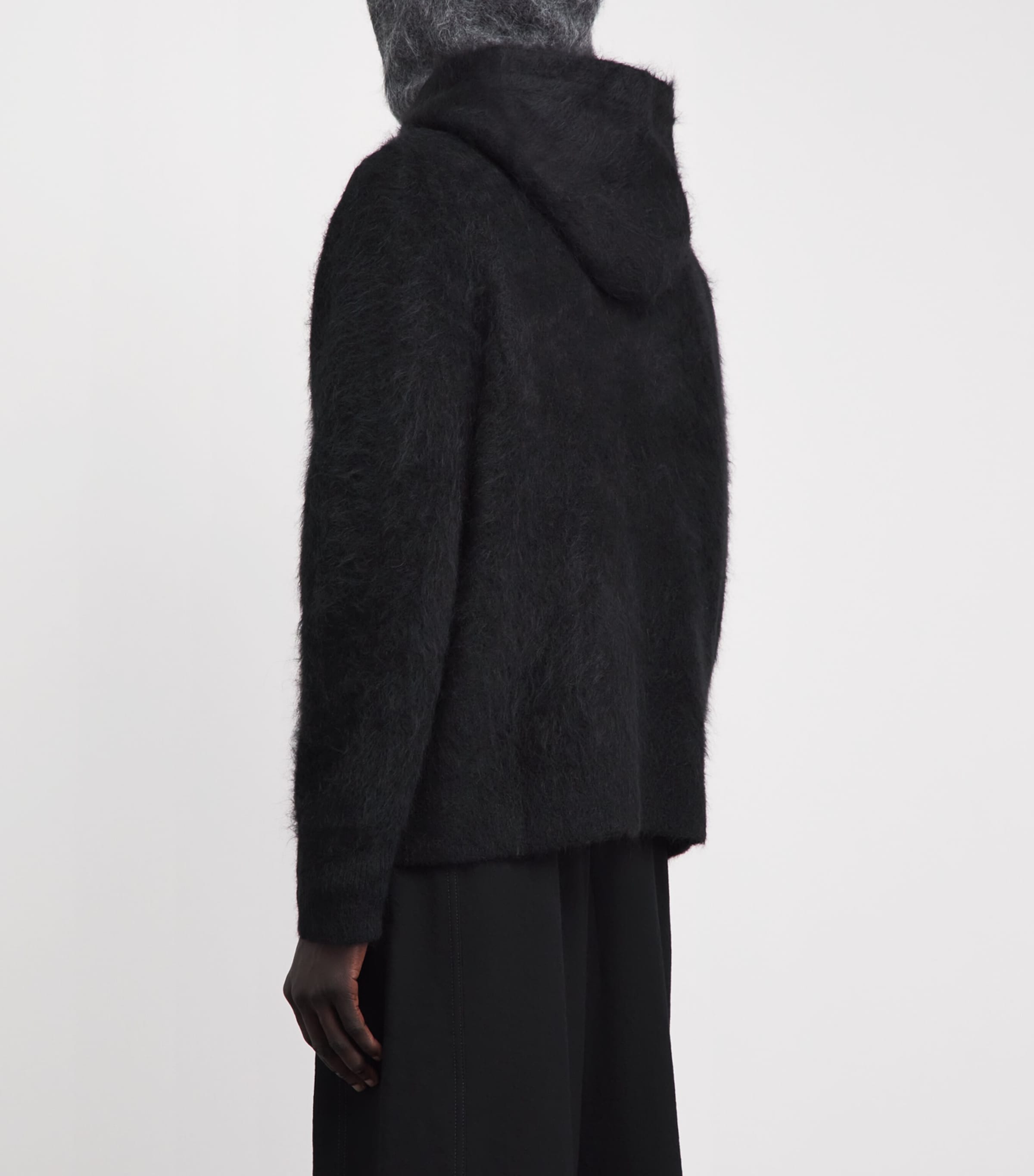 COLE BUXTON Mens Alpaca-Blend Flag Hoodie Black Image 5