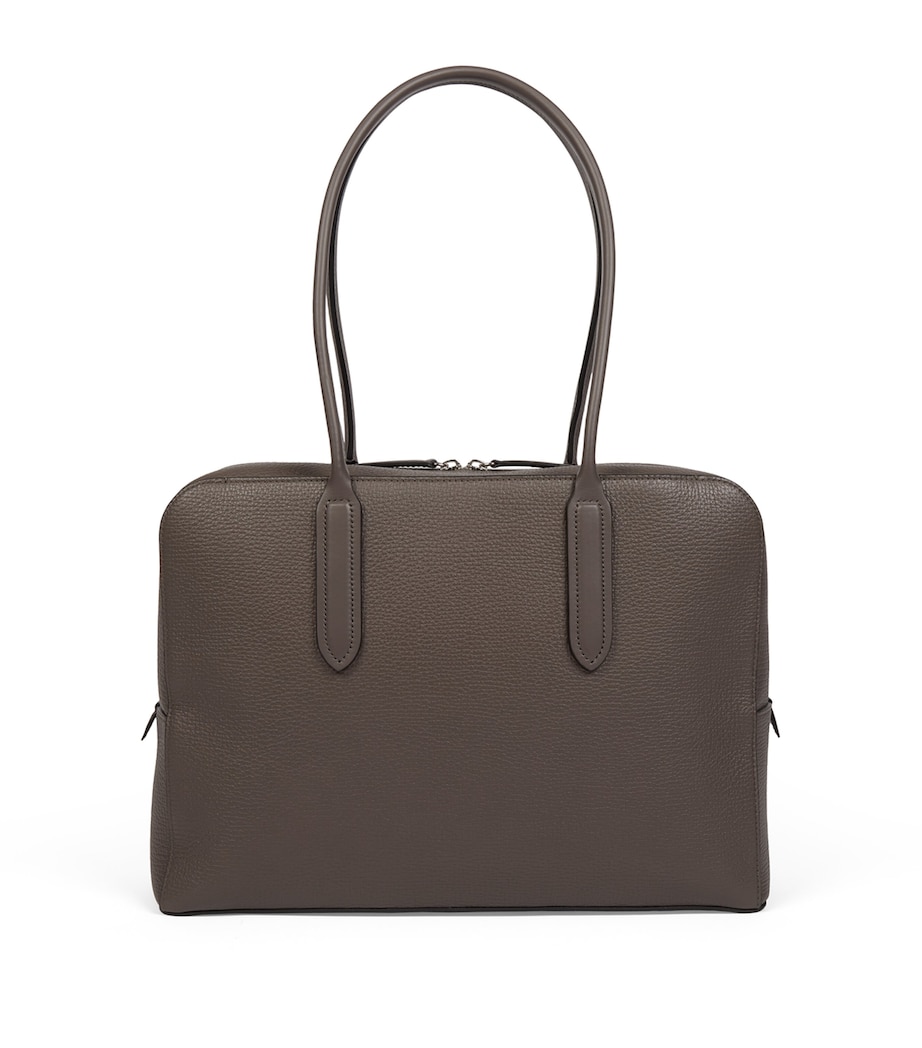 Smythson Grained Lytton Shoulder Bag Dark Taupe Image 2