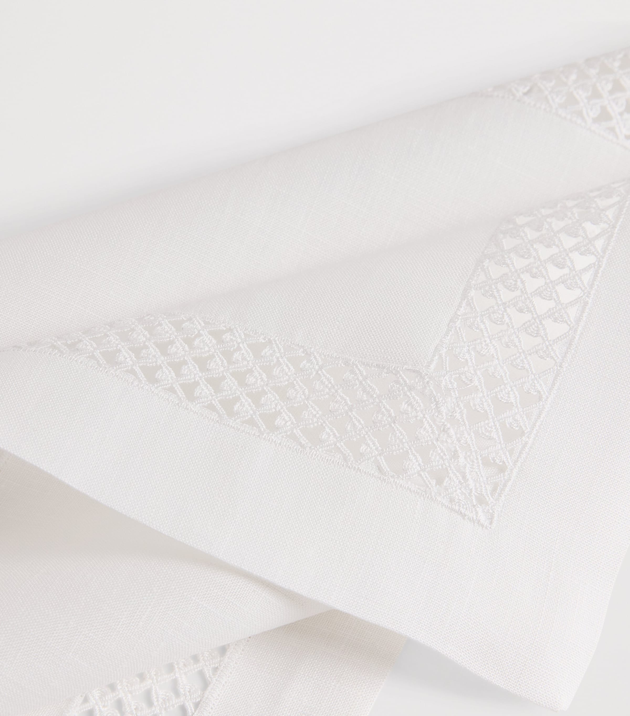 Linen Embroidered Liri Placemat (35cm x 50cm) WHITE/WHITE Image 4