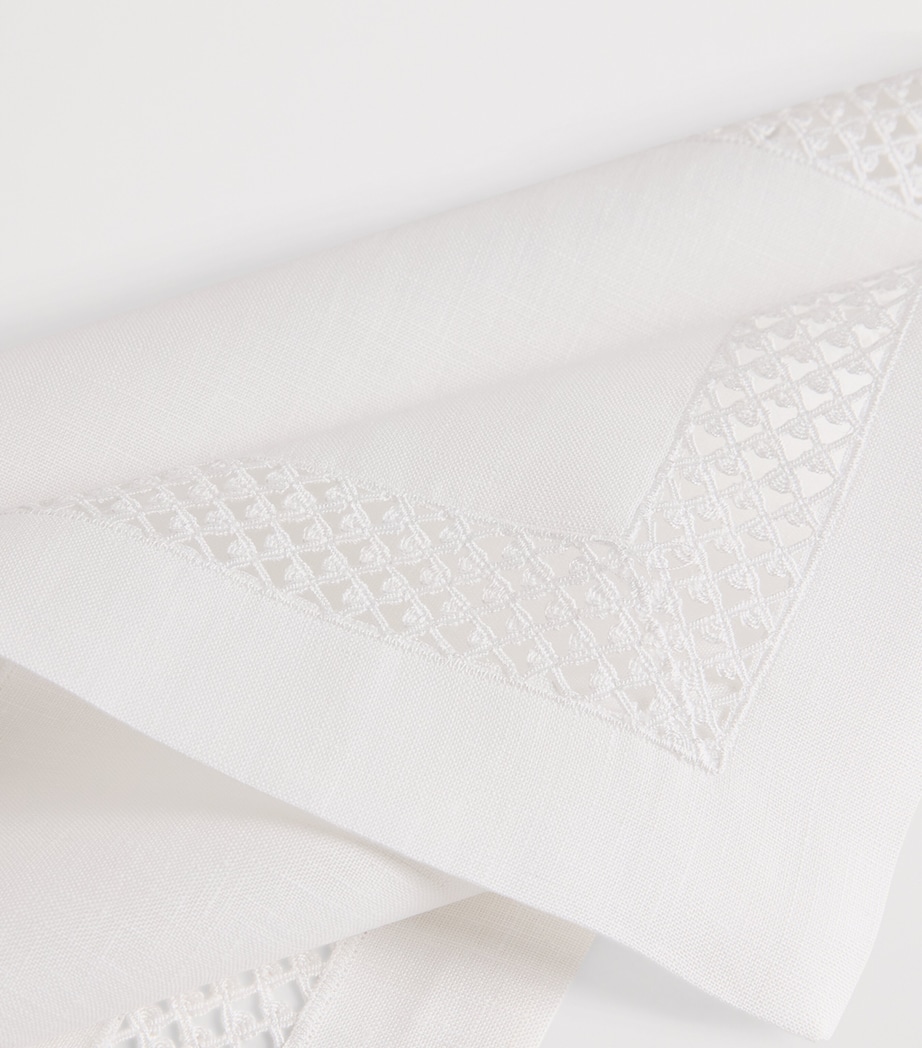 Linen Embroidered Liri Placemat (35cm x 50cm) WHITE/WHITE Image 4