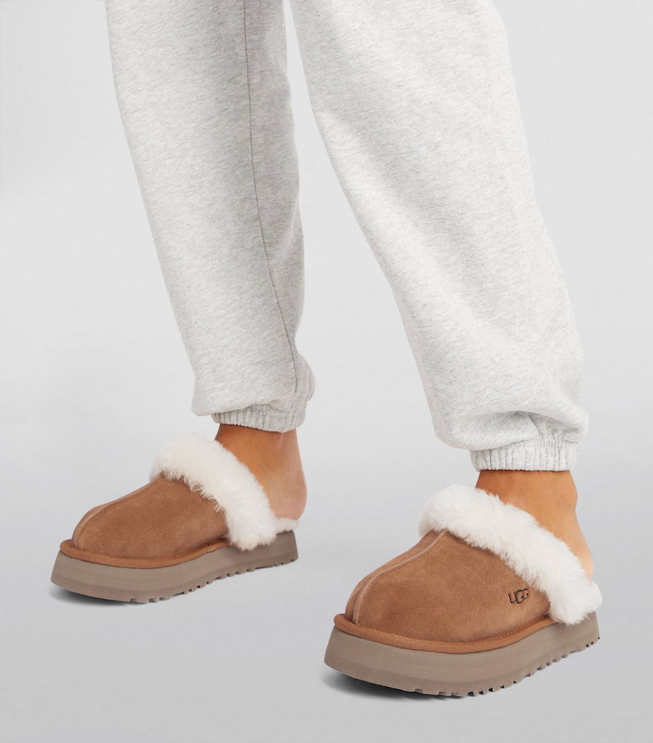 UGG Suede Platform Slippers Tan Image 2