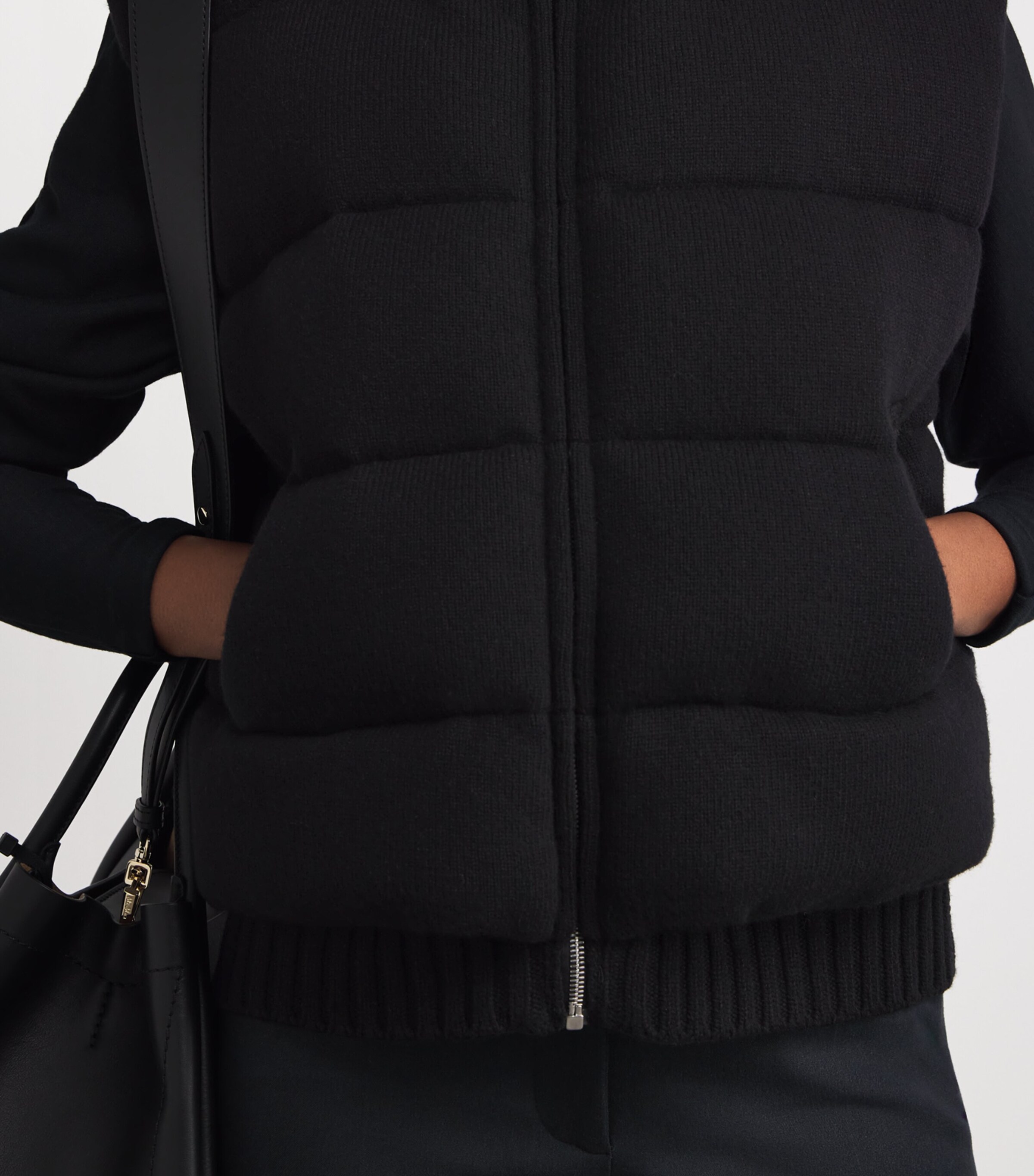 Merino Wool Down Puffer Gilet BLACK Image 6