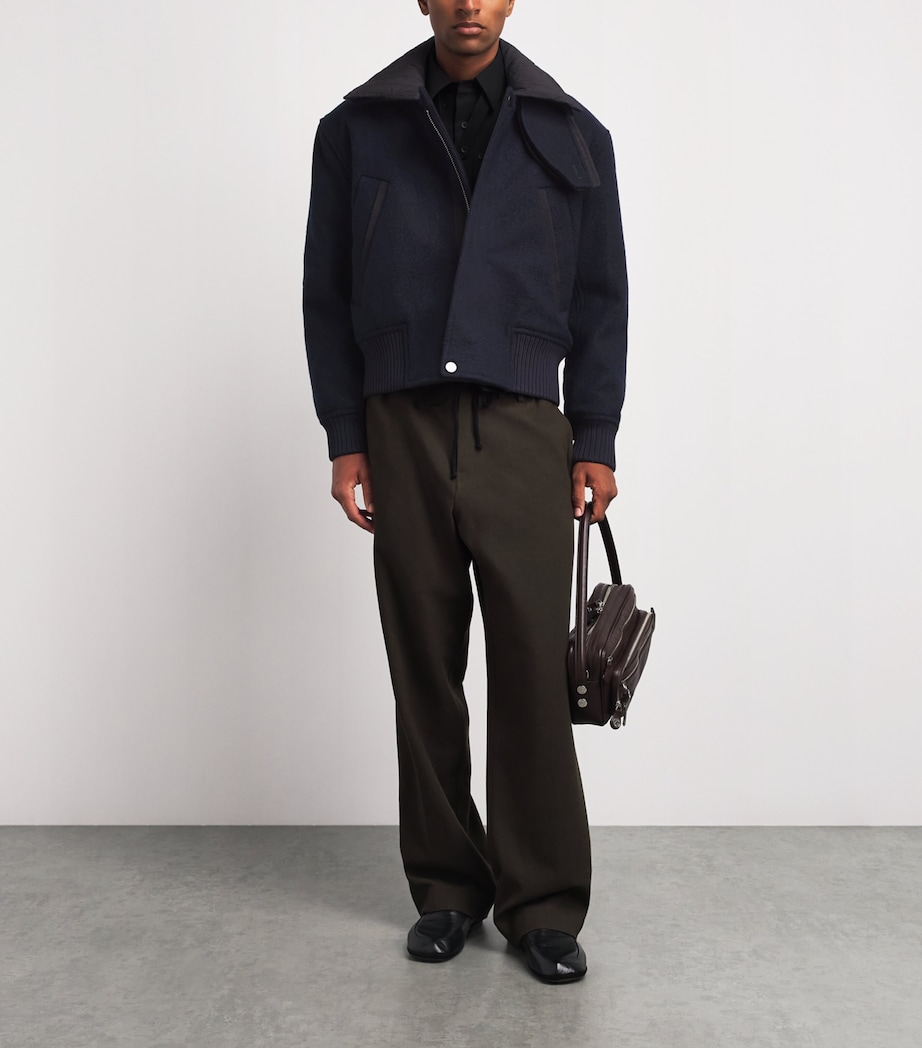 Craig Green Mens Wool Flight Jacket Navy Image 2