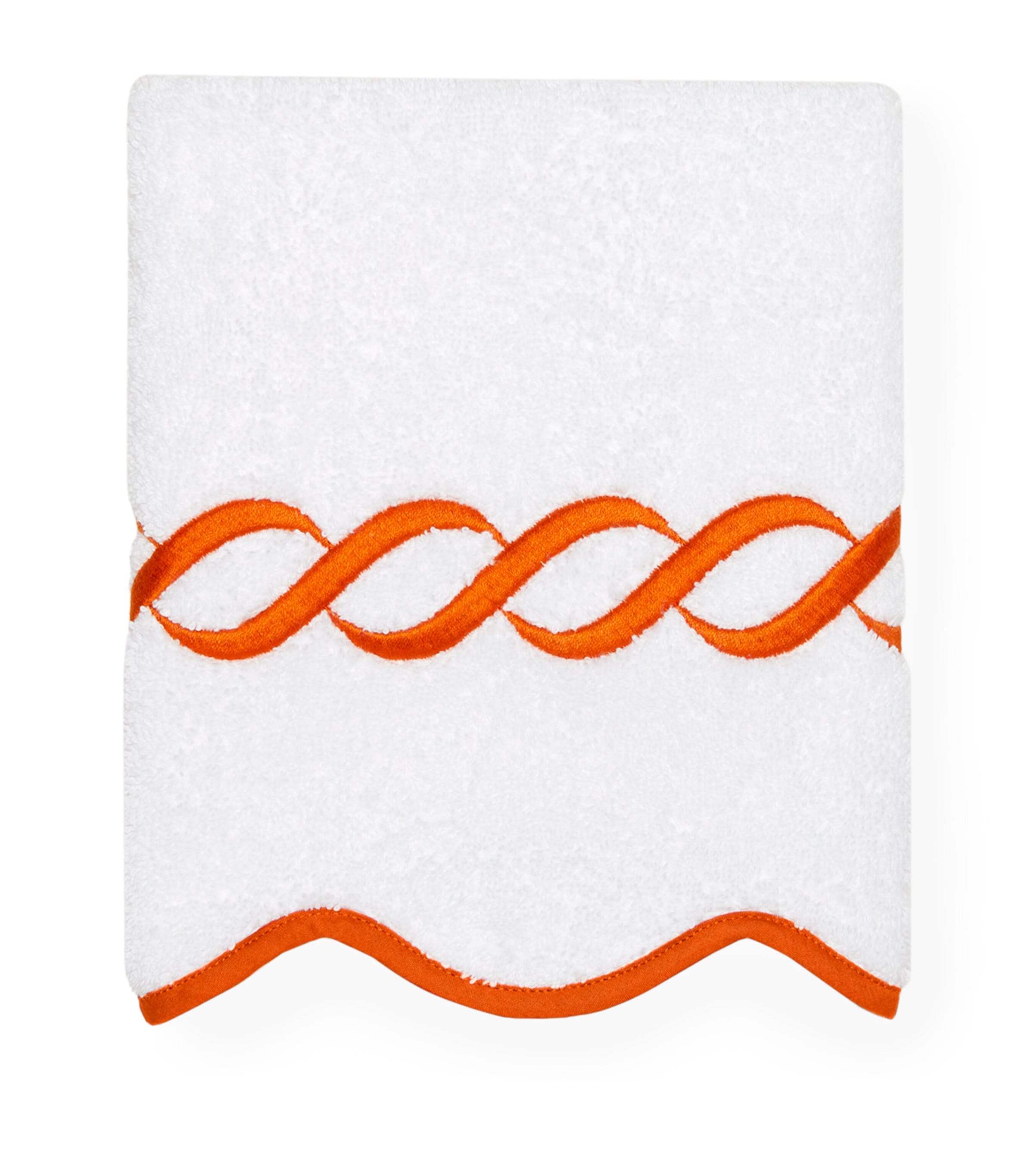 Pratesi Cotton Treccia Face Cloth In Orange