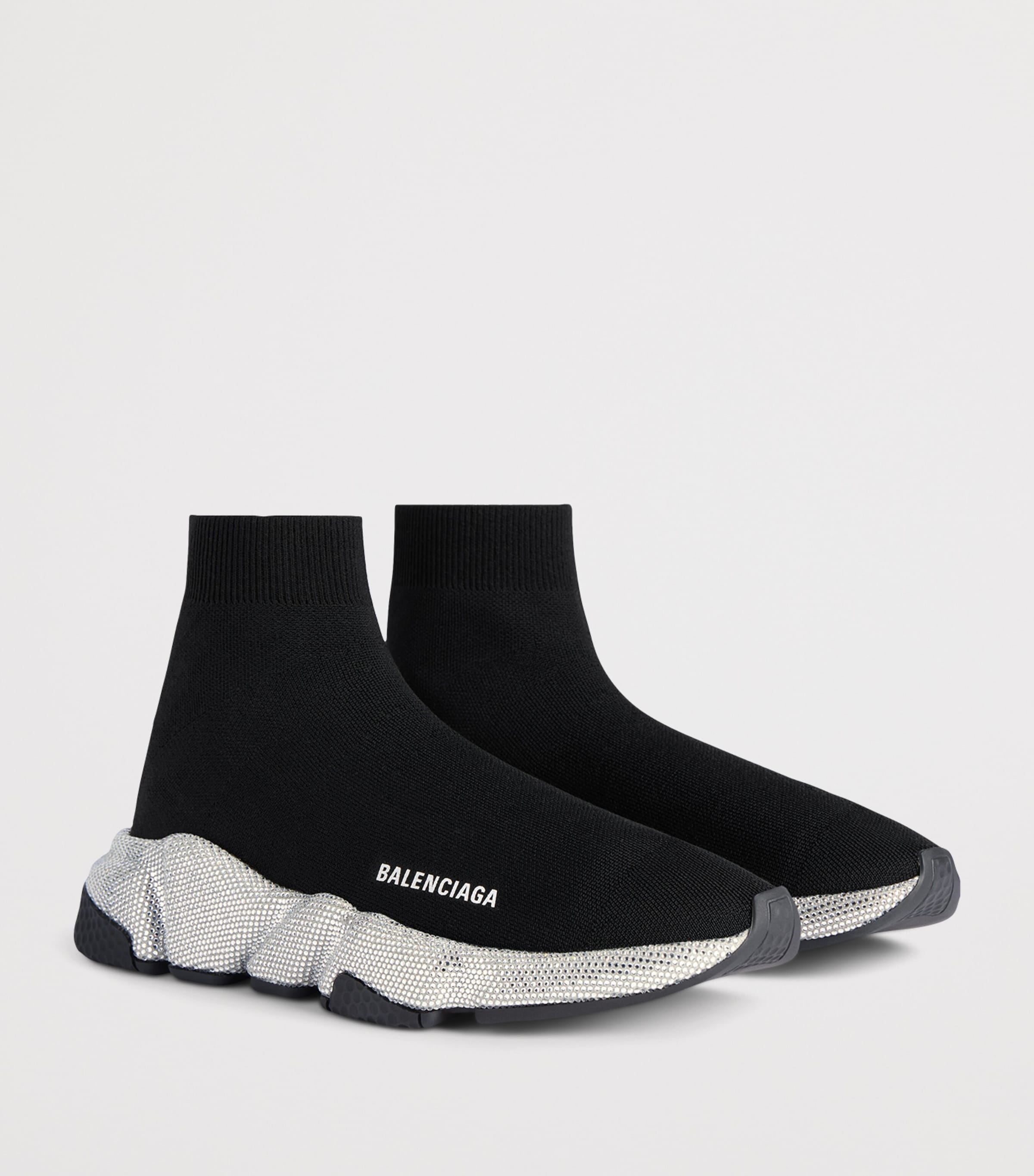 Balenciaga Rhinestone-Embellished Speed High-Top Sneakers Image 2