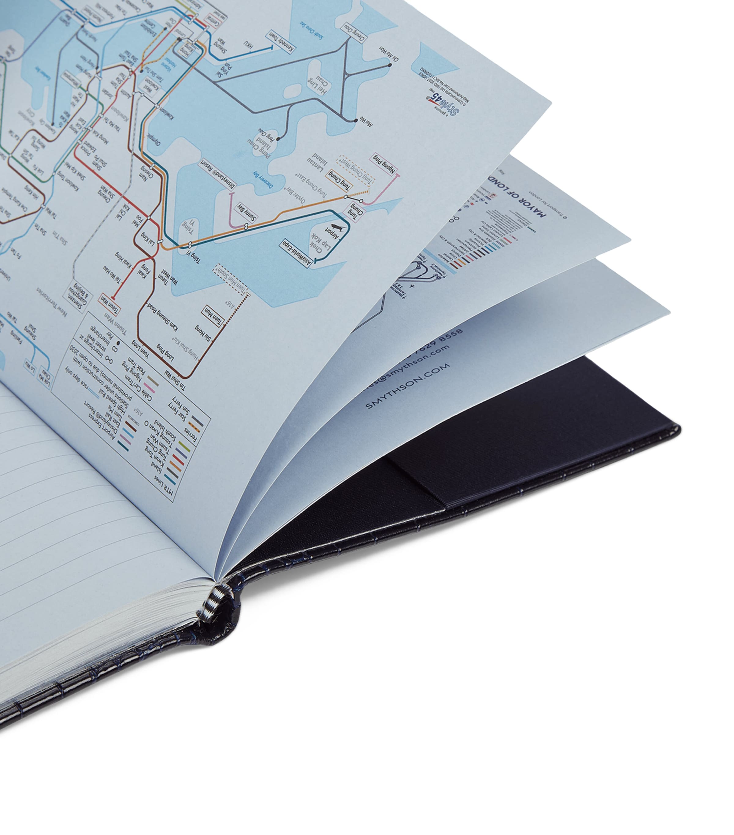 Mara Leather Croc-Embossed A5 Soho Diary 2026 NAVY Image 7