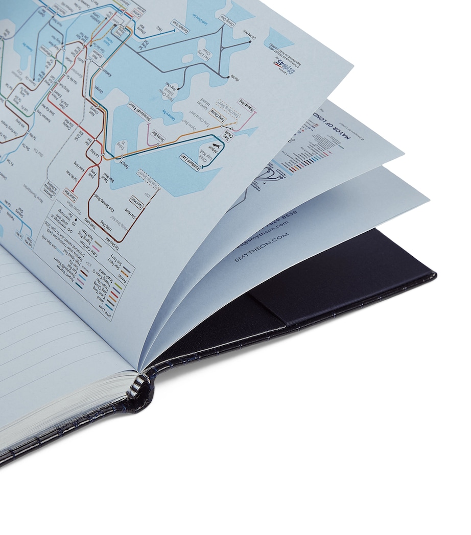 Croc-Embossed Mara Leather A5 Soho Diary 2026 NAVY Image 7