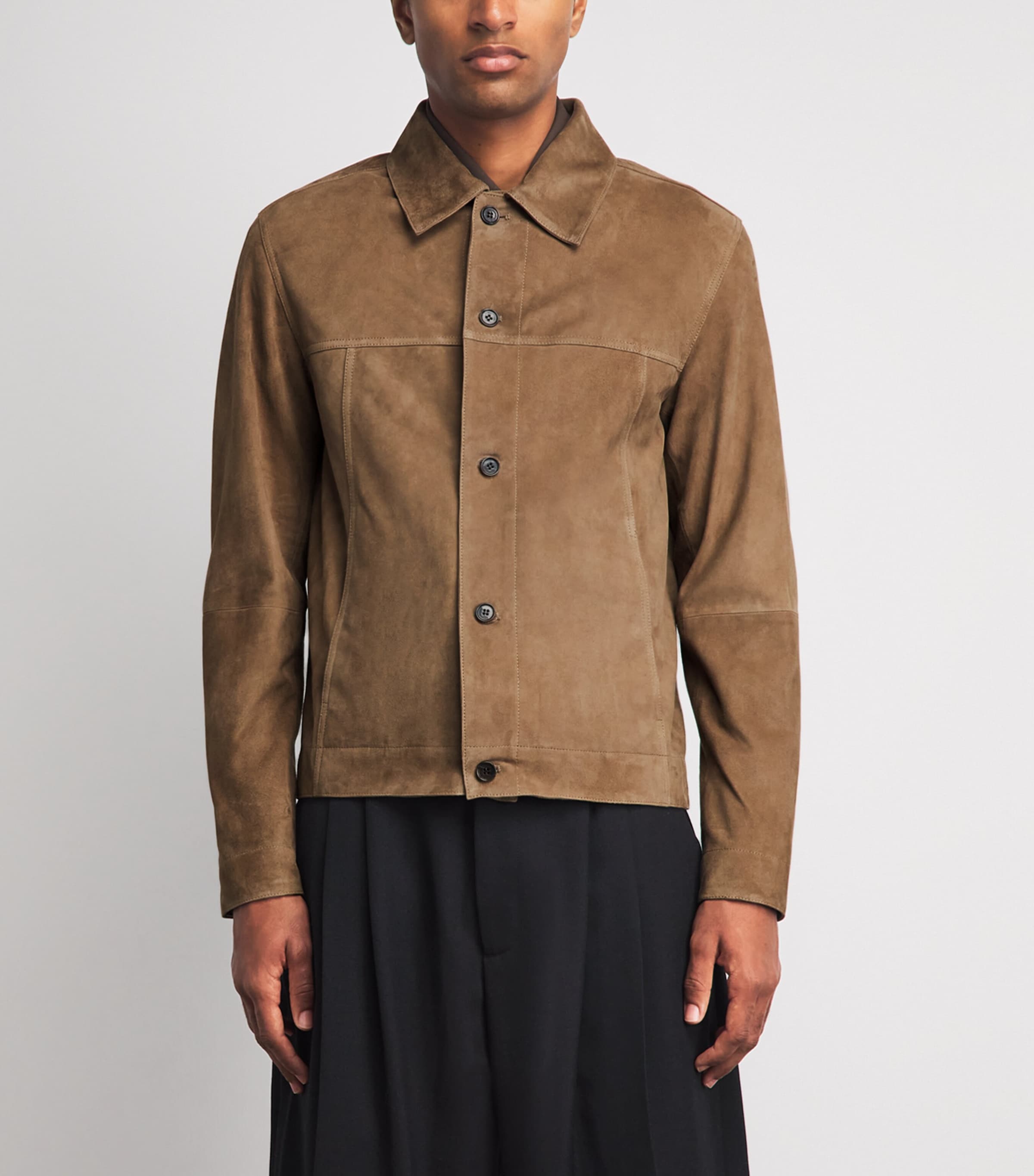 Arma Mens Goat Suede Jaden Jacket Soil Soil Image 4