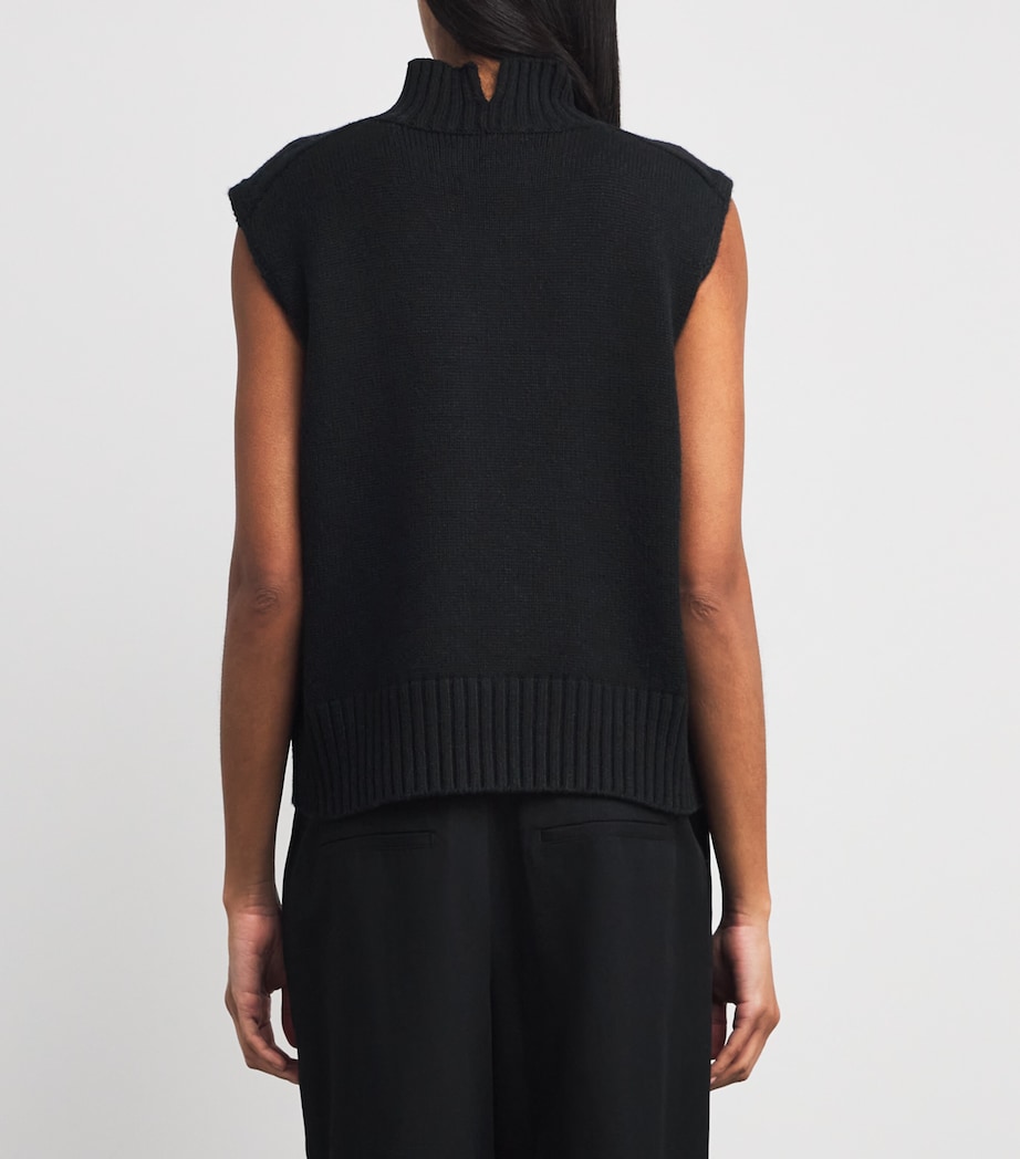 Cashmere Sleeveless Sweater BLACK Image 4