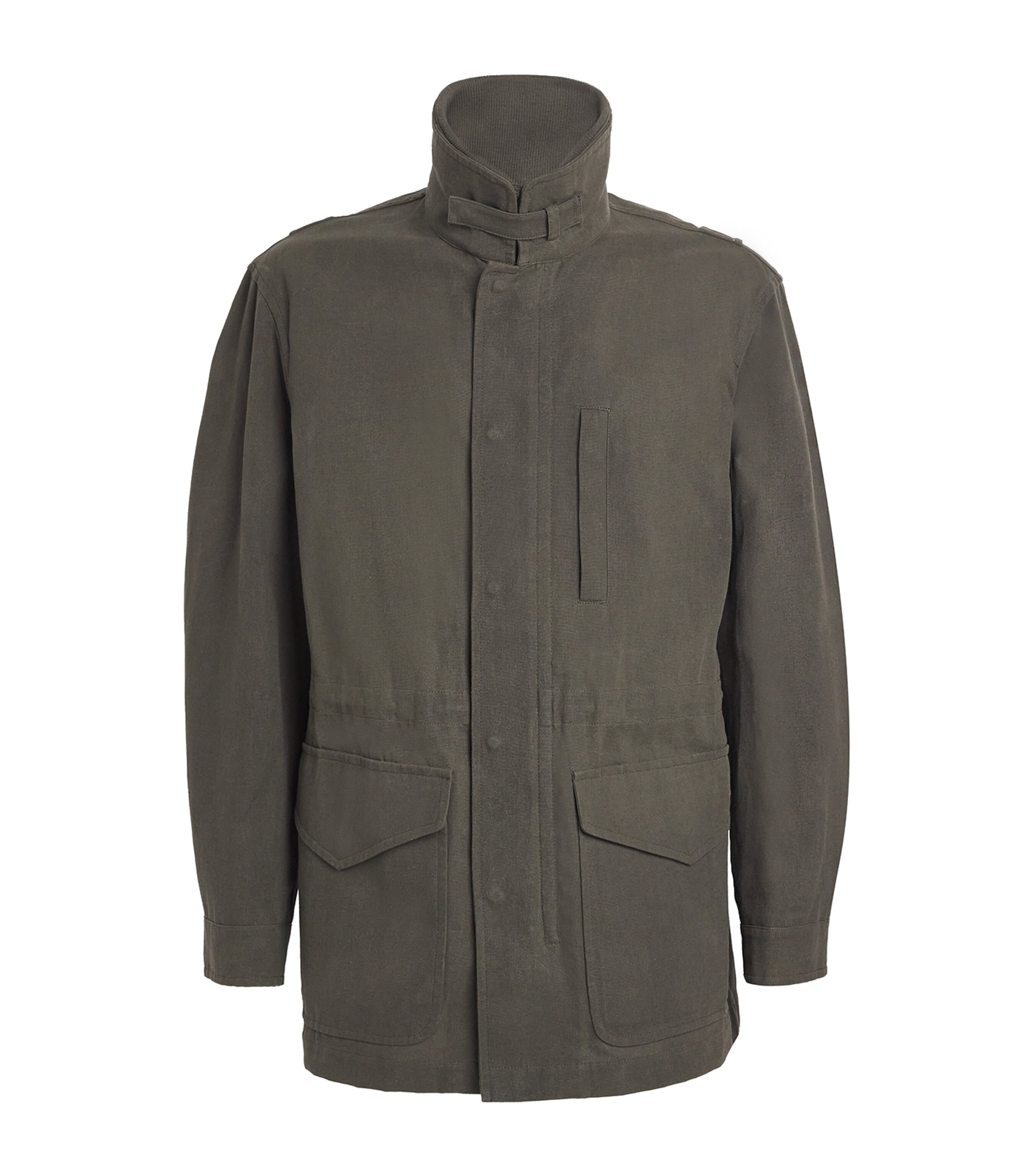 Purdey Cotton-linen Range Field Jacket In Green