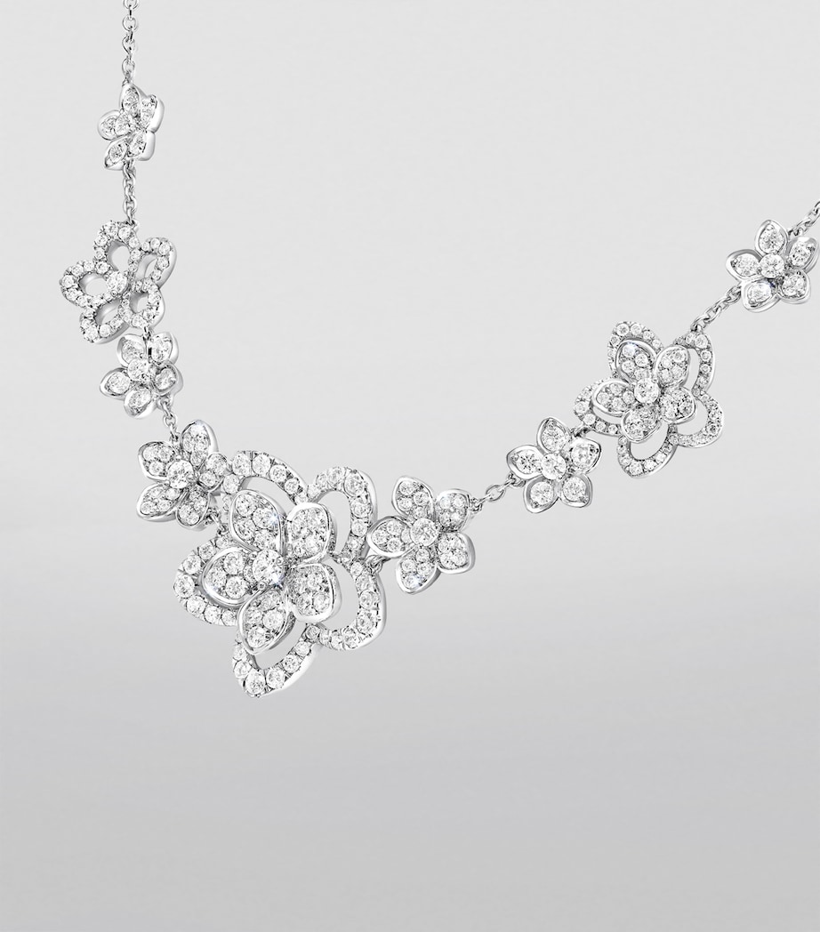 White Gold and Diamond Wild Flower Multi-Diamond Necklace WHITE GOLD Image 3