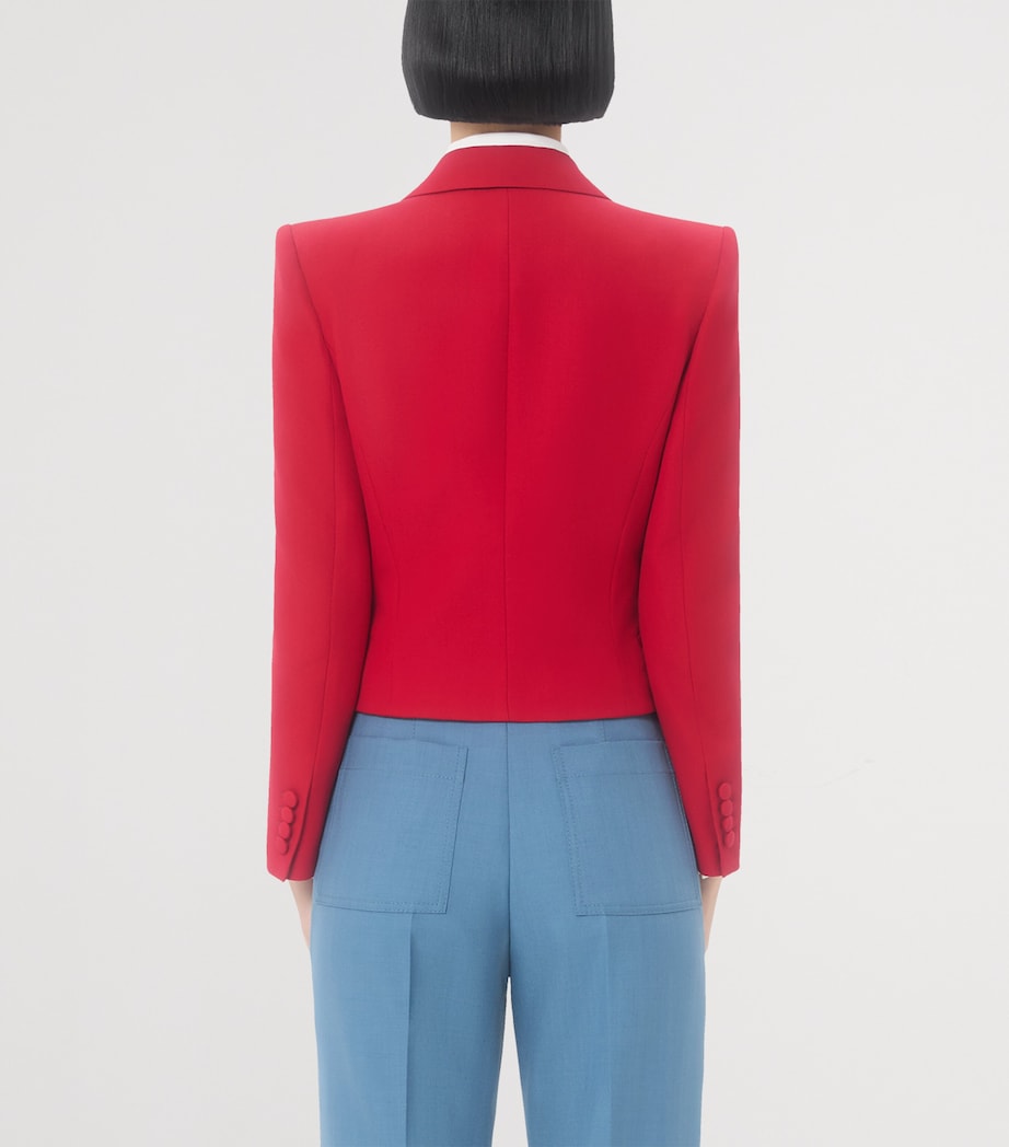 Virgin Wool Cropped Blazer R9M Image 4