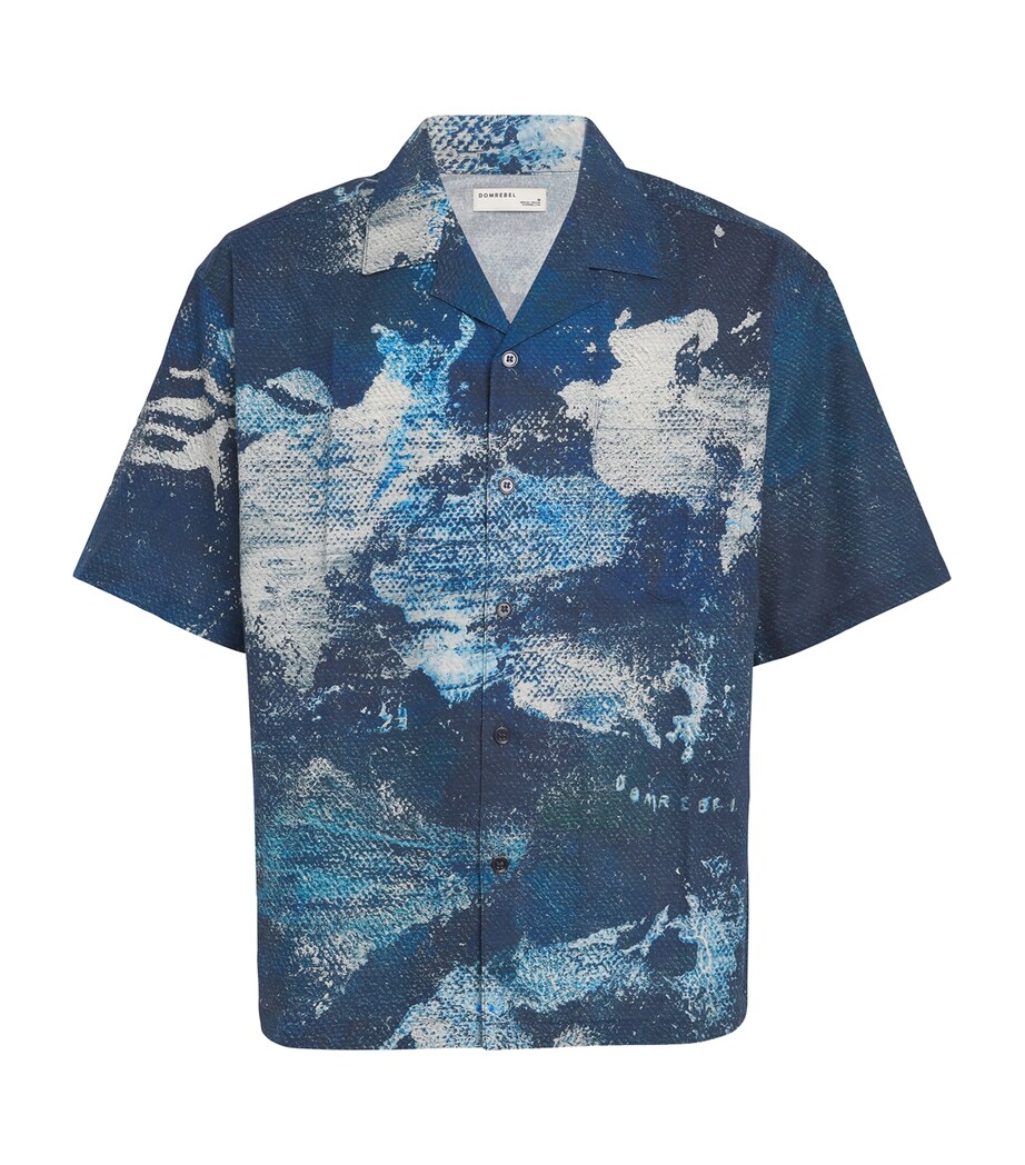 Linen-Cotton Deep Shirt BLUE Image 1