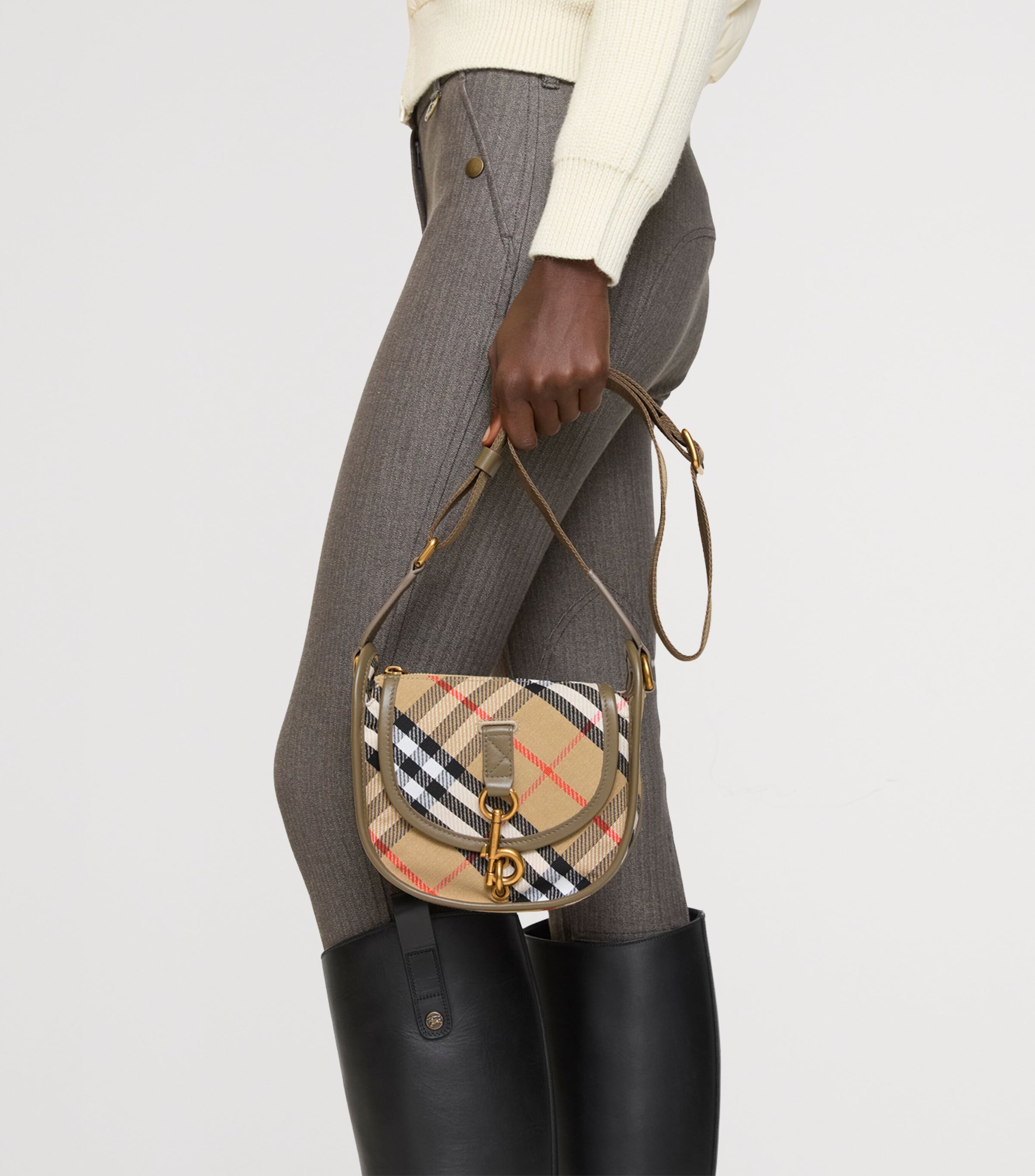 Mini Check B Clip Messenger Bag SAND Image 2