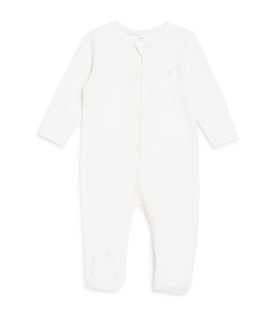 Zipped All-In-One Sleepsuit (6-9 Months) WHITE Image 1