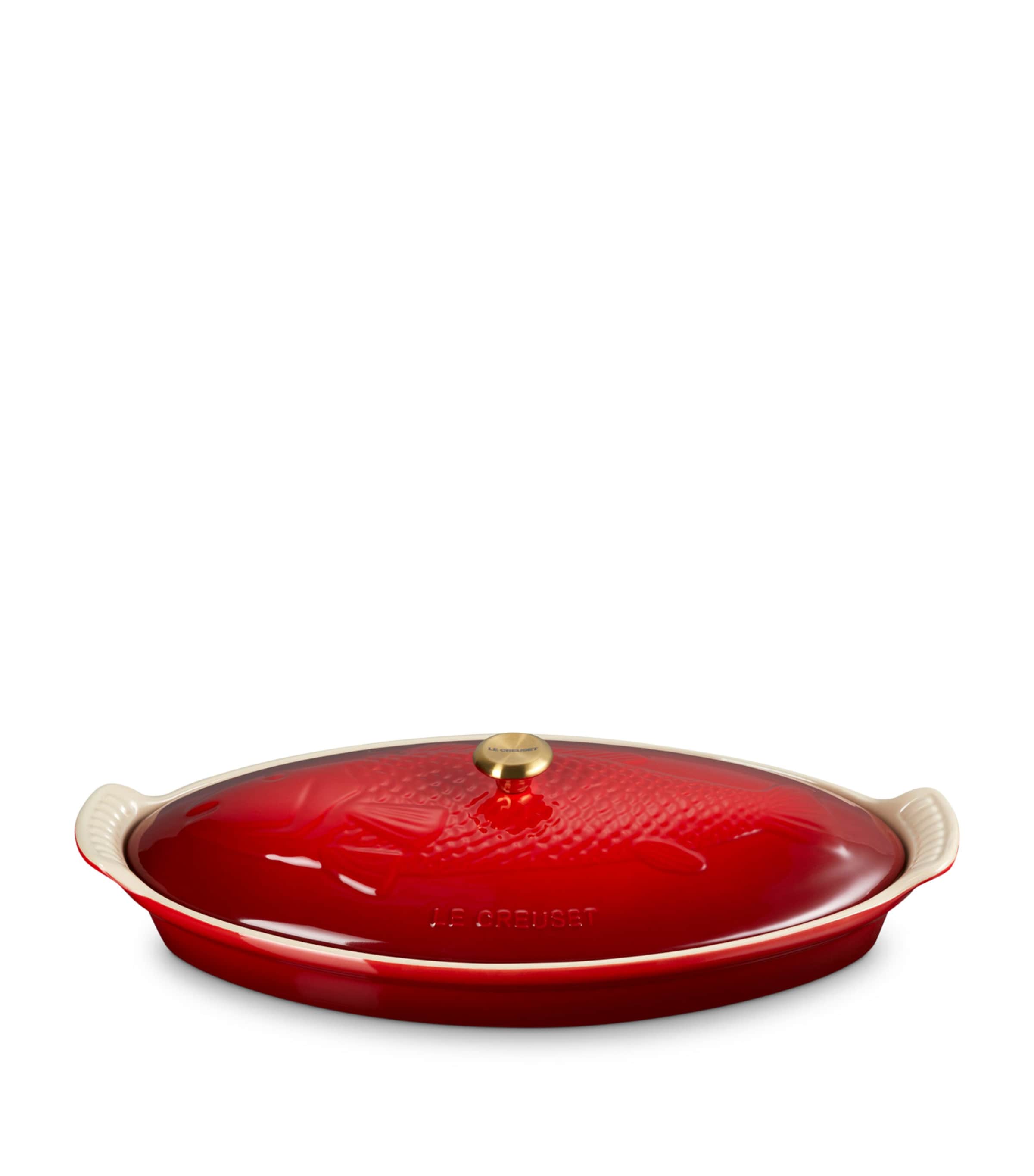 Le Creuset Stoneware Heritage Fish Baker (34cm) Cerise Image 2
