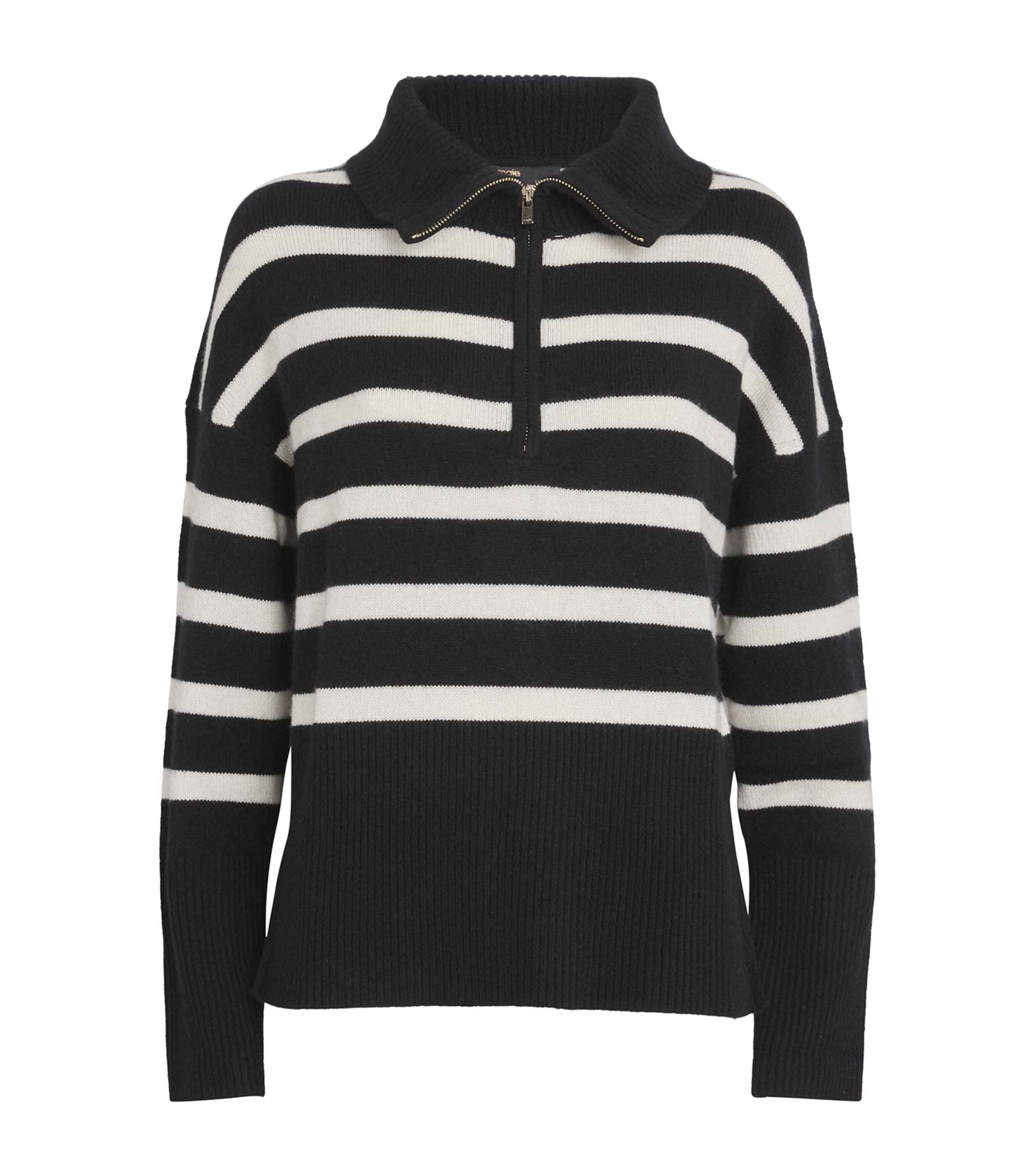 MAJE CASHMERE-BLEND STRIPED SWEATER 