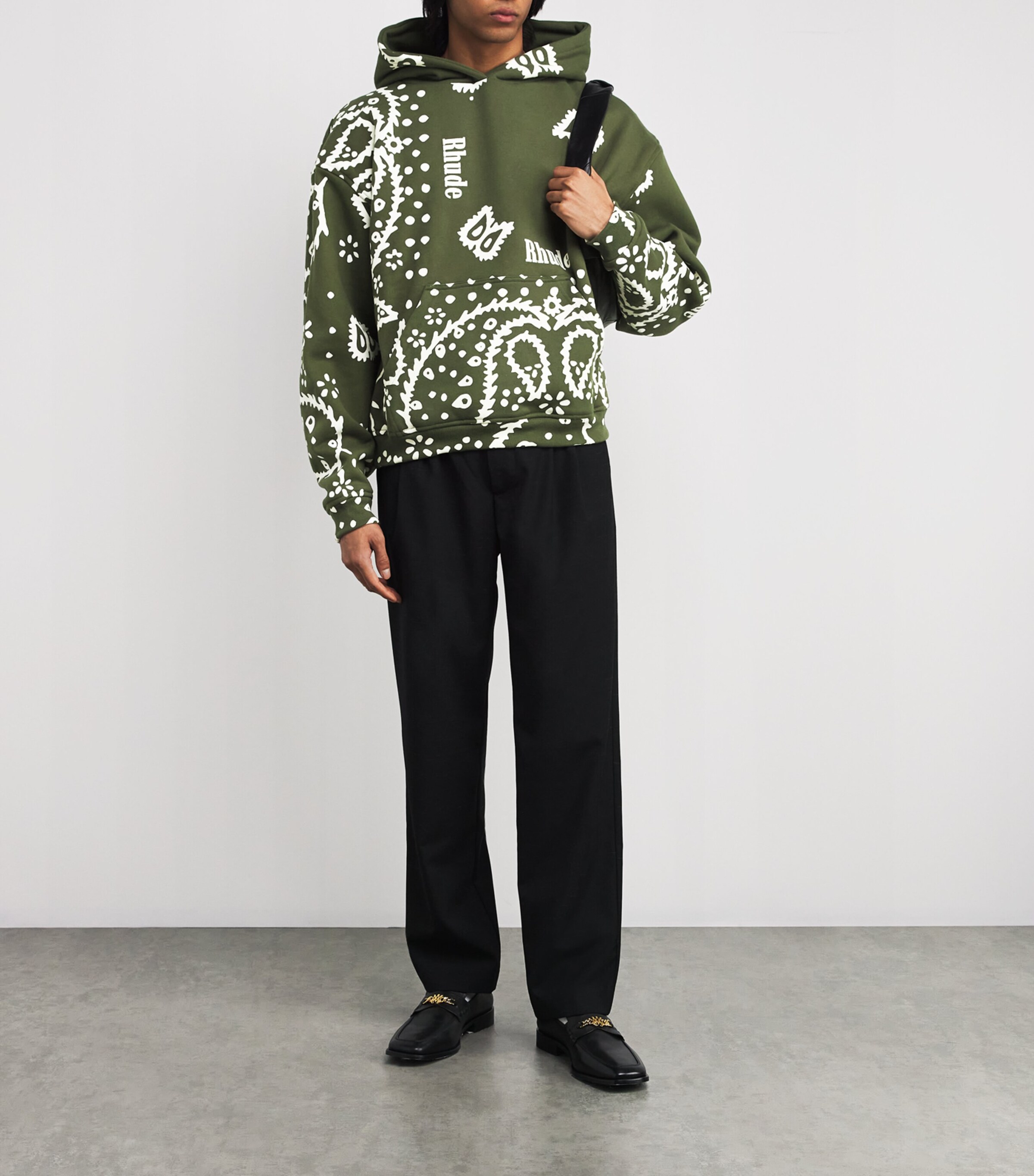 Bandana Print Hoodie OLIVE 0024 Image 2