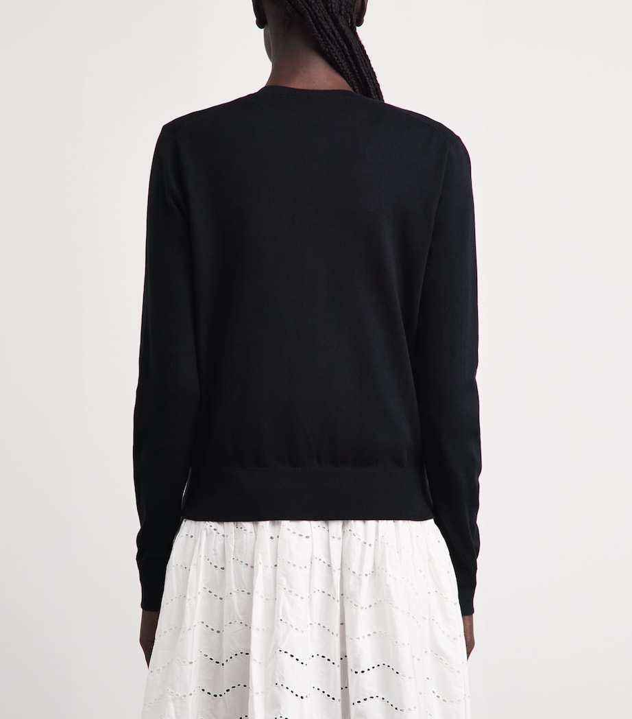 Polo Ralph Lauren Womens Cotton Ribbed Cardigan Polo Black Image 5