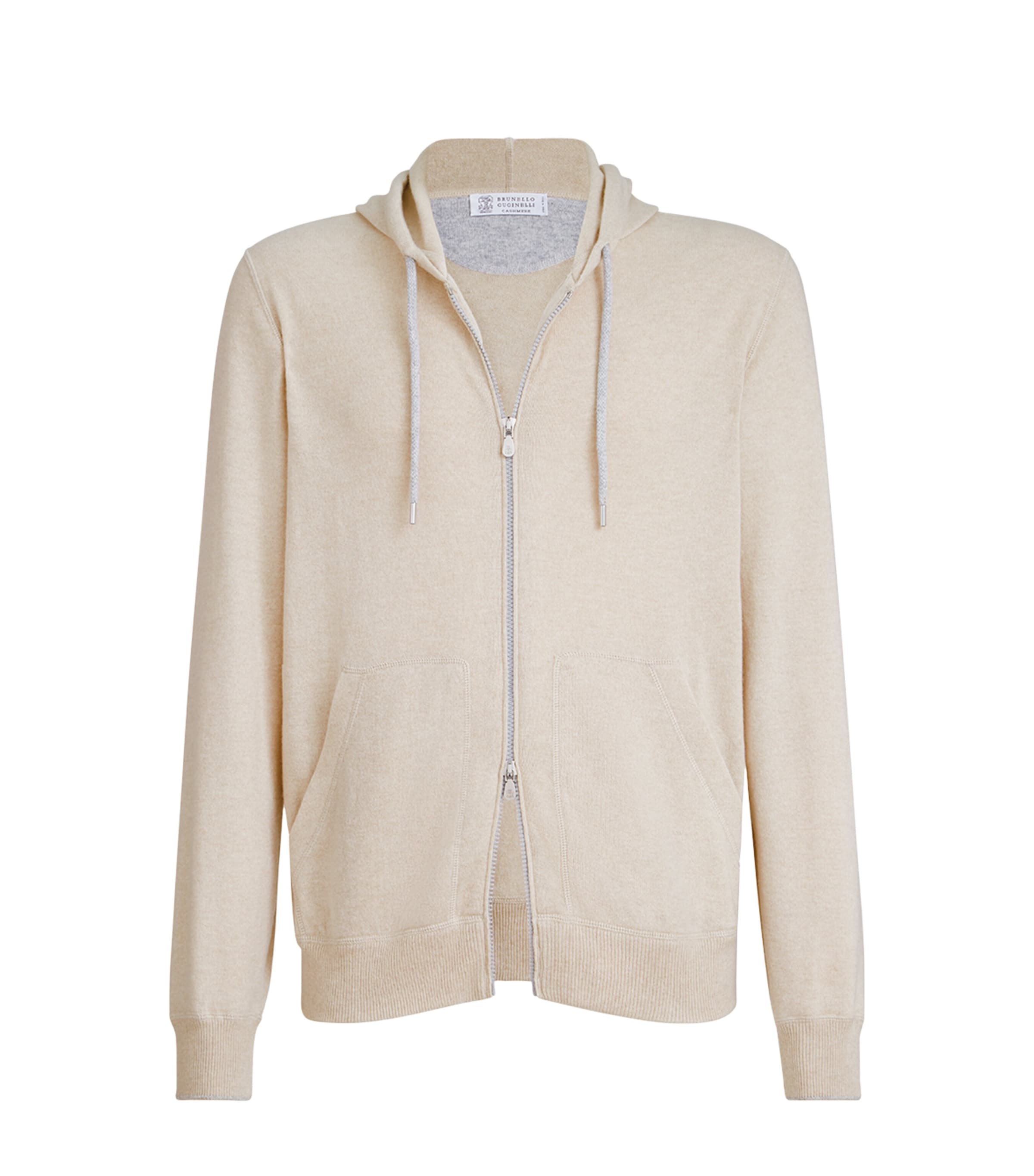 Brunello Cucinelli Mens Cashmere Zip-Up Hoodie Image 1