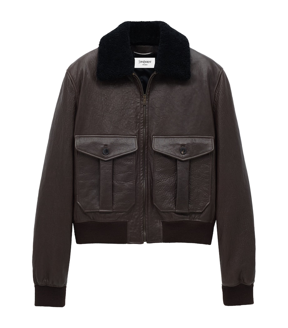 Shearling-Collar Leather Jacket 2512 Image 3