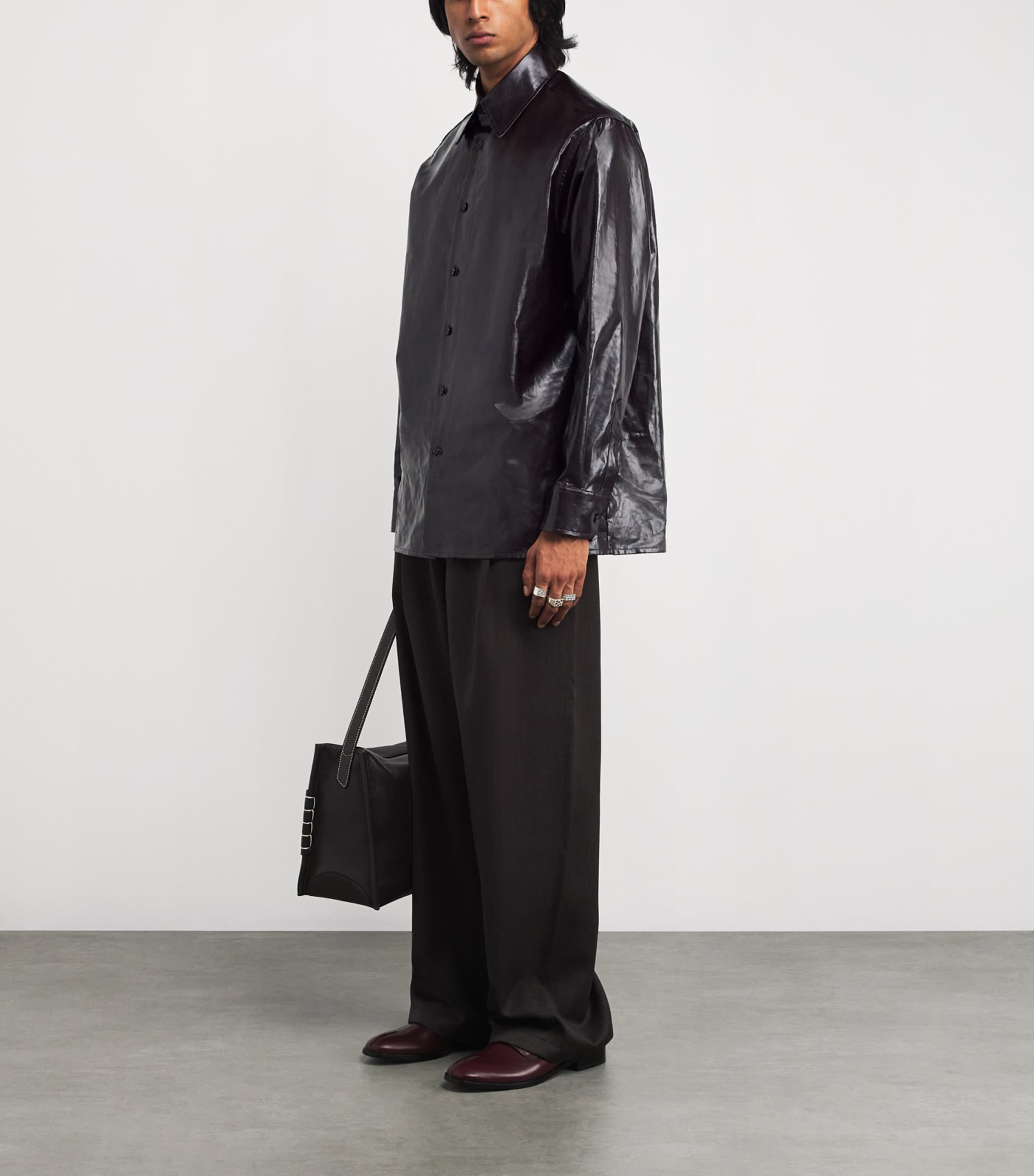Maison Margiela Brown Coated Linen Jacket | Harrods US