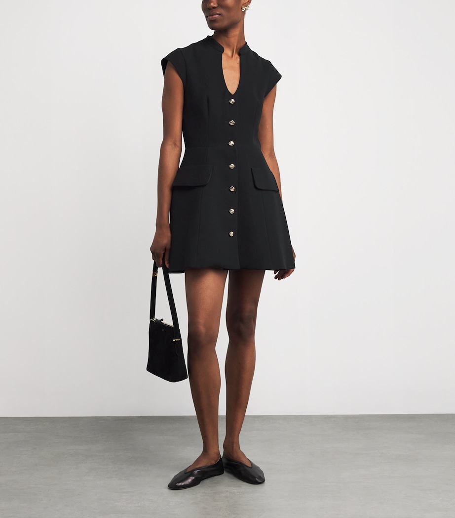 Structured Buttoned Mini Dress BLACK Image 2