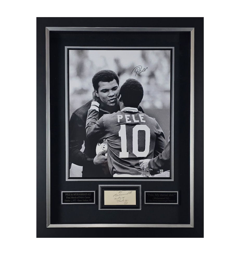 Leipzig Galleries Muhammad Ali Meets Pele Signed Framed Display Image 1