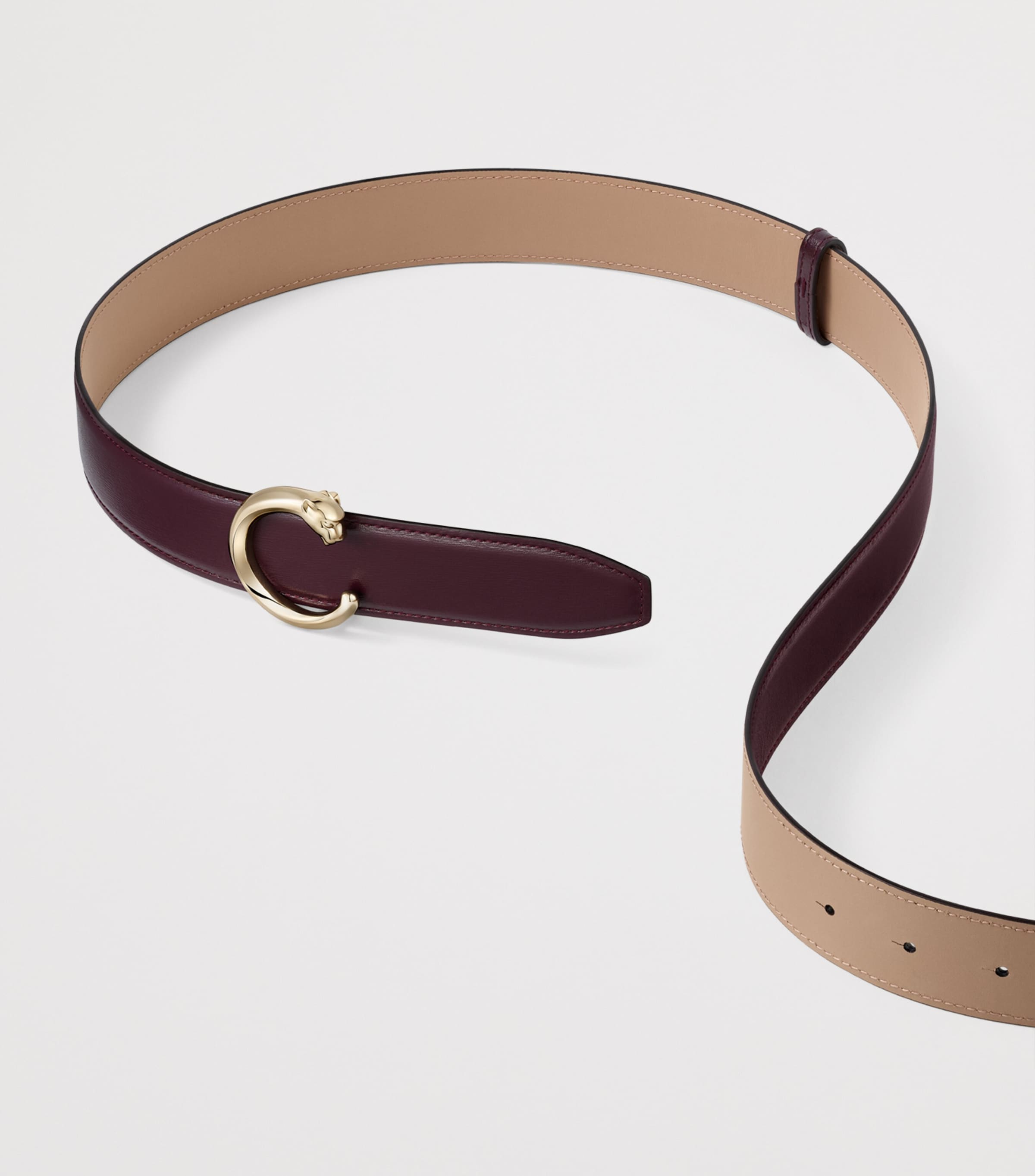 Small Leather Panthère de Cartier Belt (75cm) GRAPE Image 2