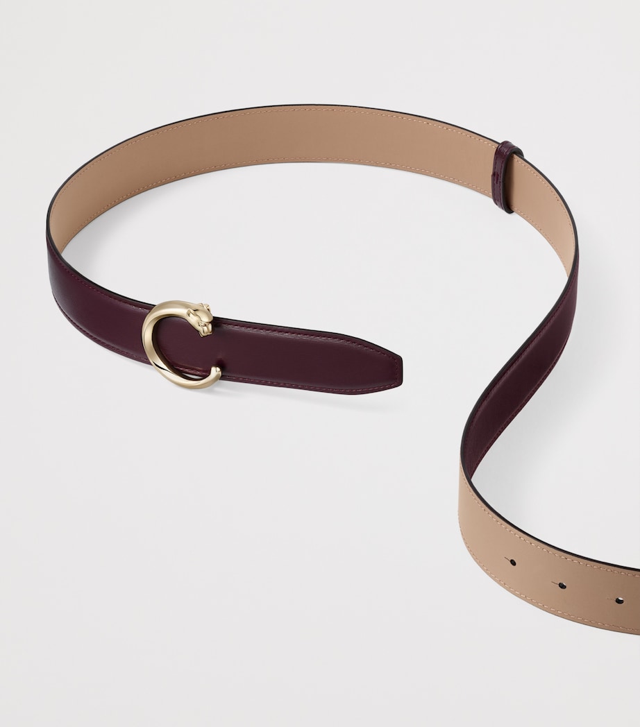 Small Leather Panthère de Cartier Belt (75cm) GRAPE Image 2