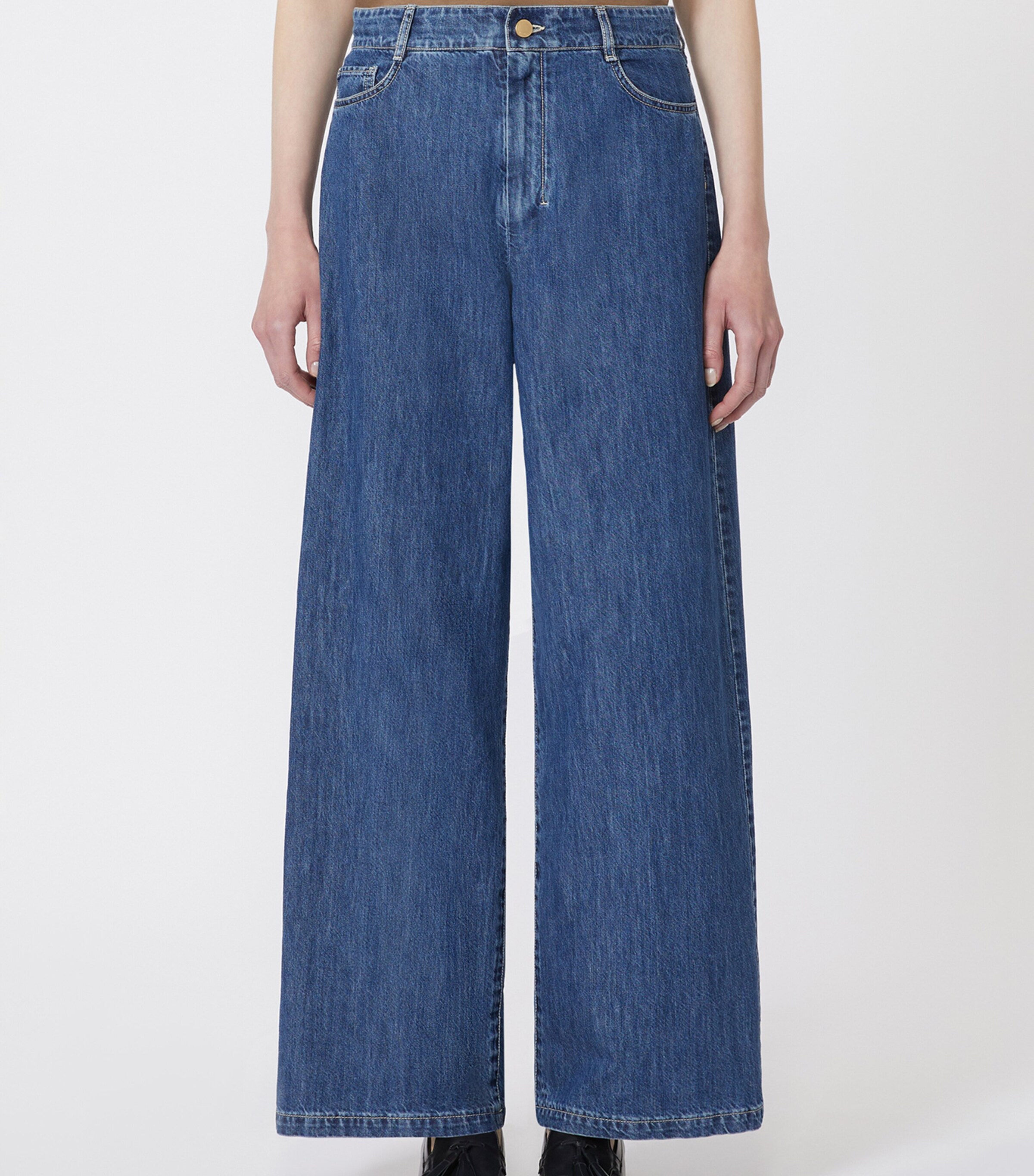Max Mara Womens Wide-Leg Jeans Midnightblue Image 3