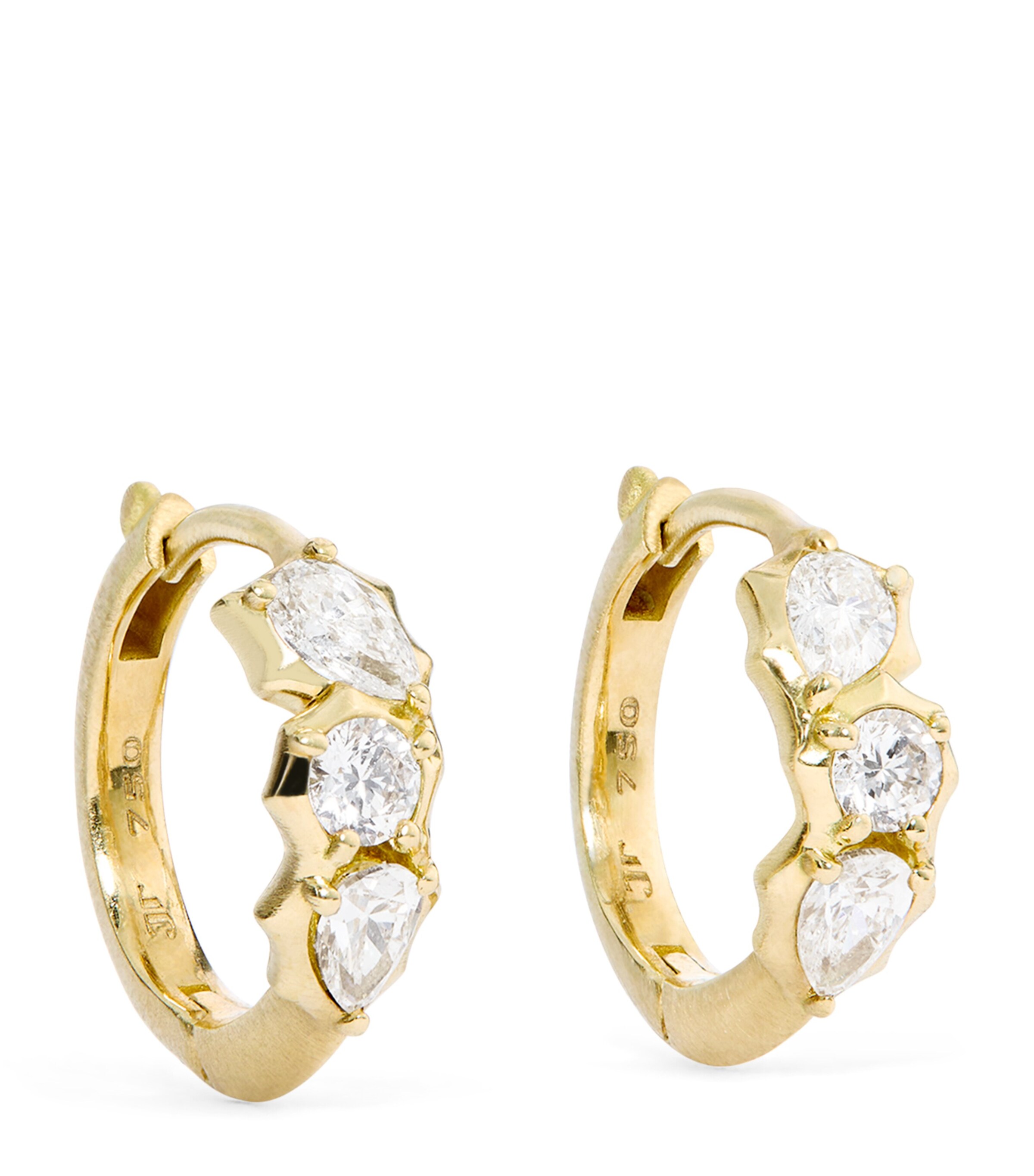 Jade Trau Mini Yellow Gold and Diamond Catherine Huggie Earrings Yellow Gold Image 1
