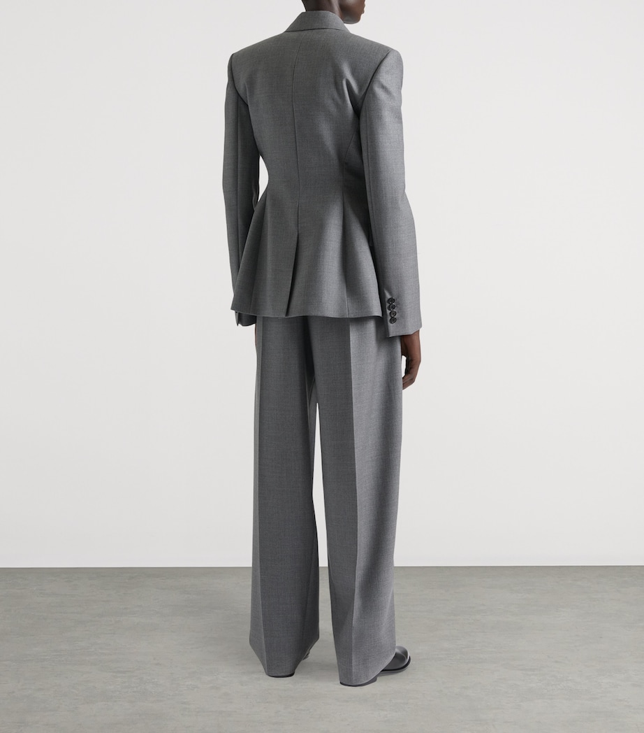 Wool Double-Breasted Blazer MEDIUM GREY Image 3