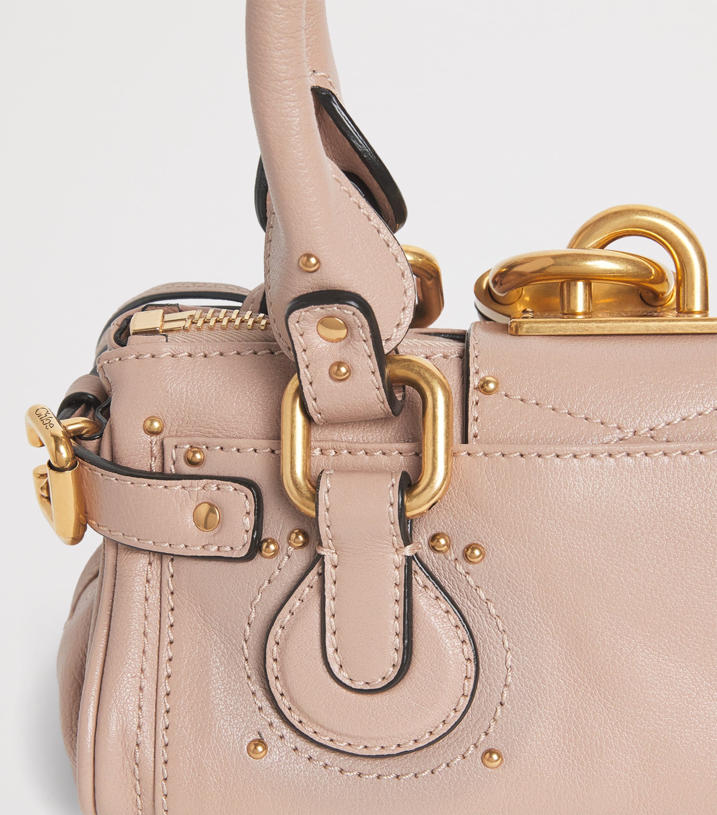 Chloé Small Leather Paddington Top-Handle Bag Earthy Pink Image 3