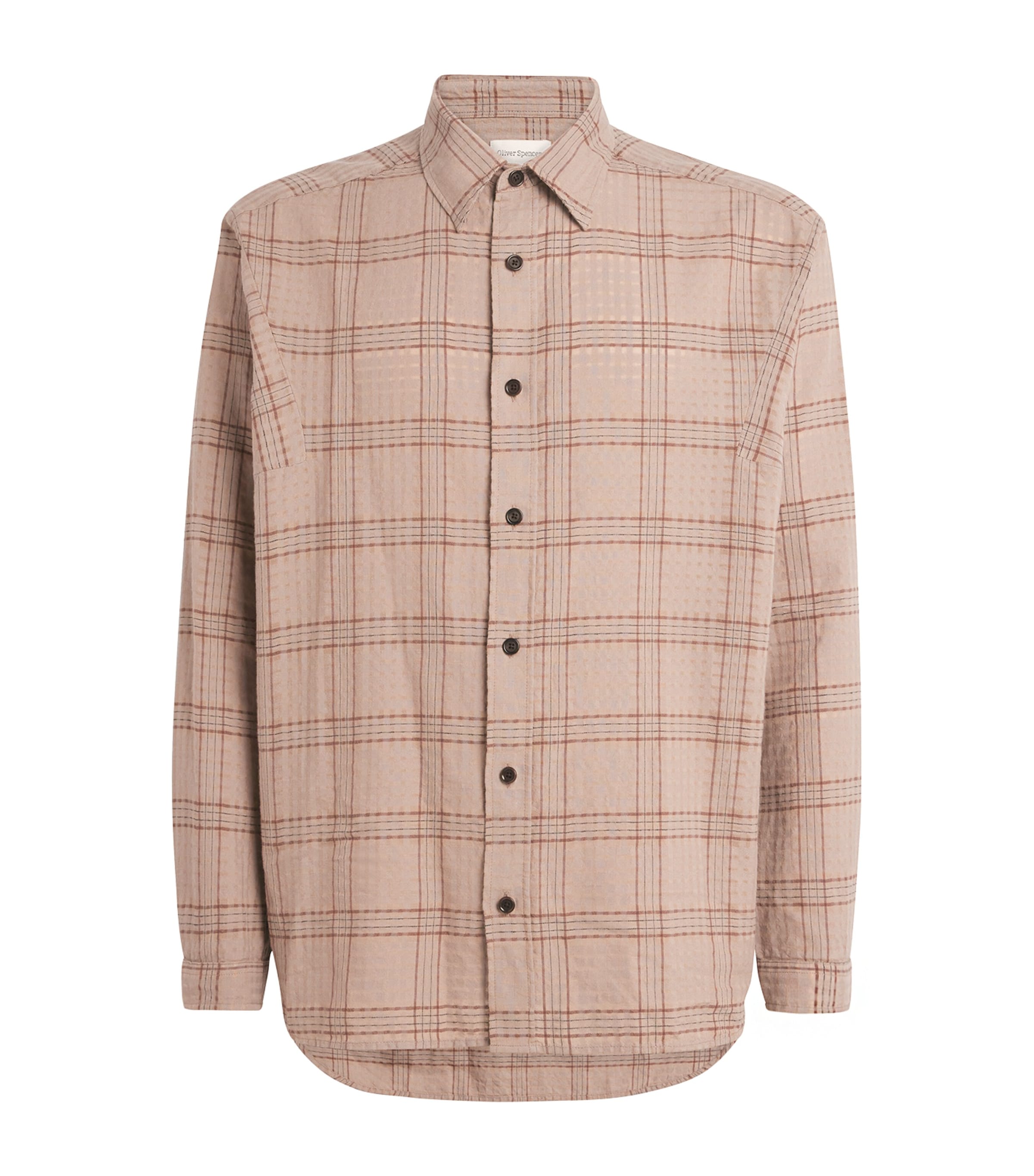 Oliver Spencer Organic Cotton Check Loose Garrison Shirt In Pink