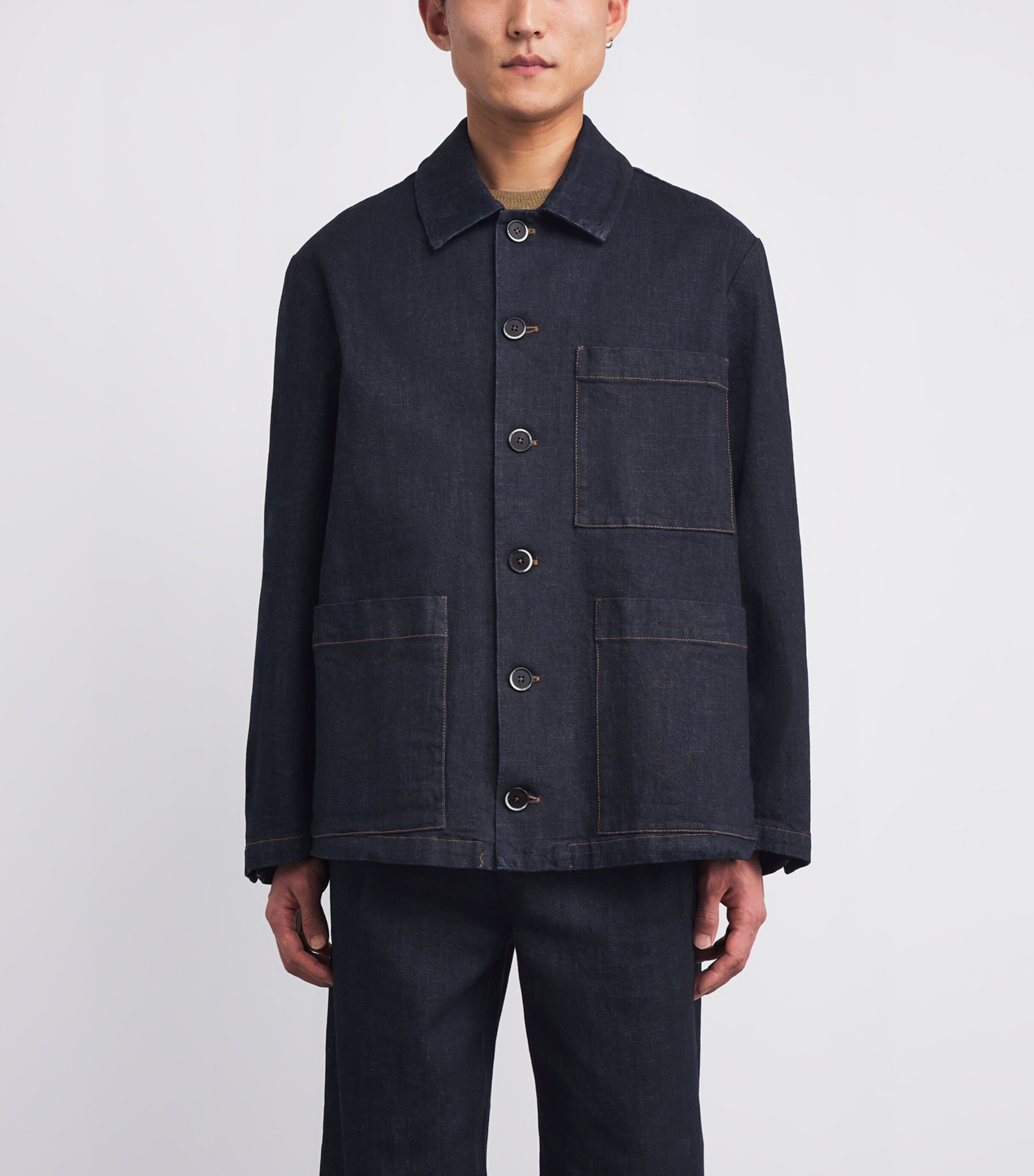 Relaxed Denim Jacket 170 NAVY Image 3