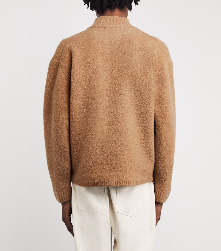 Wool-Blend Half-Zip Sweater CAMEL Image 4
