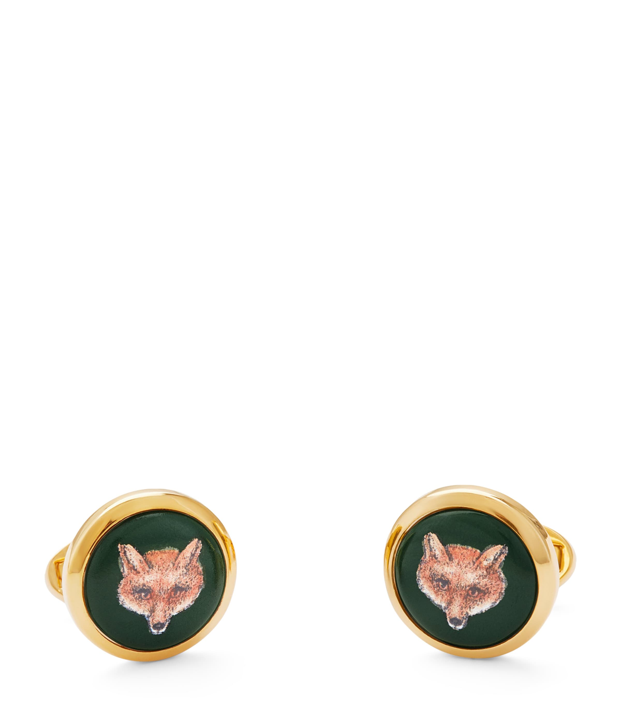 Shop Halcyon Days Fox Cufflinks In Green