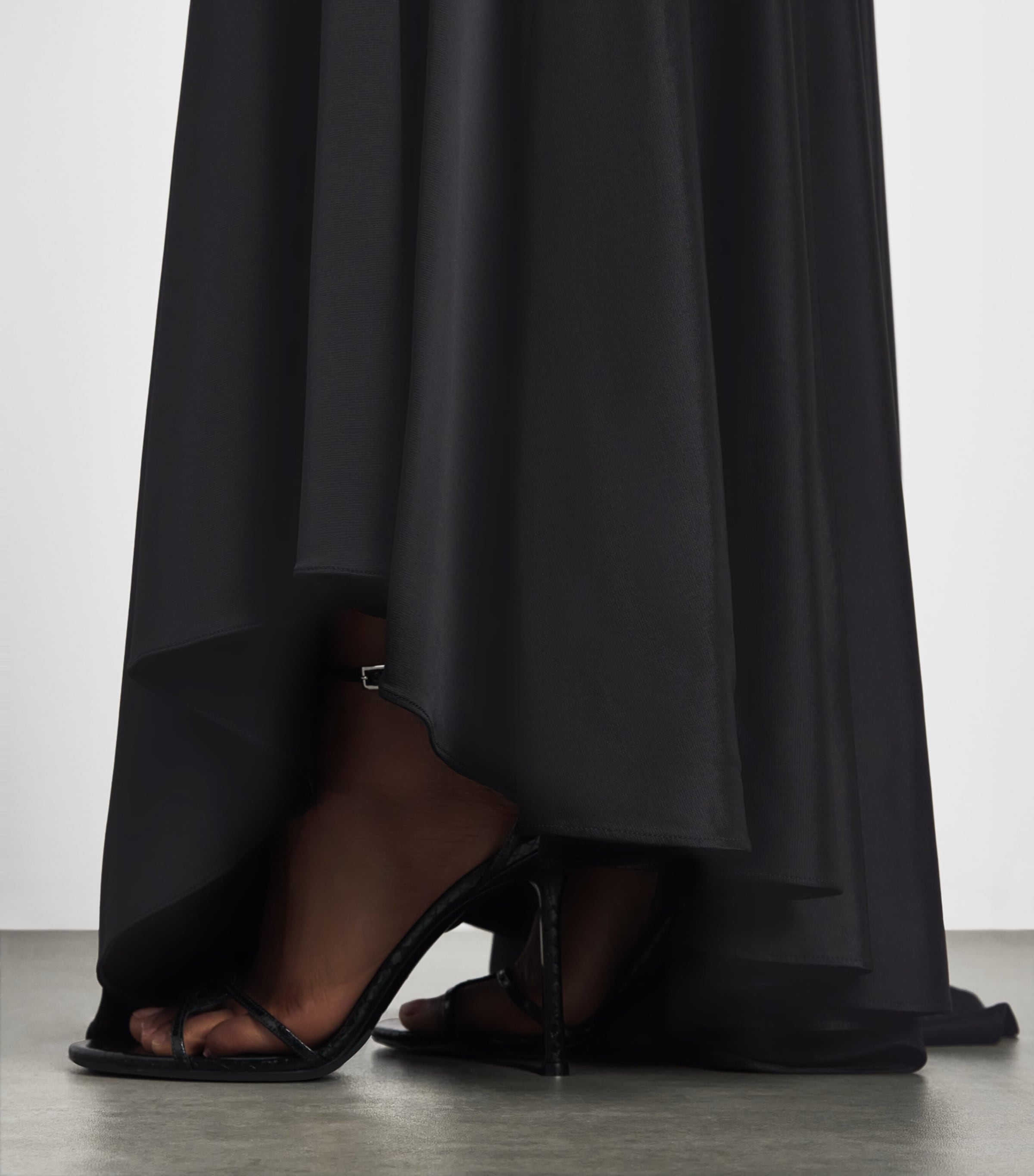 Rabanne Womens Asymmetric-Hem Embellished Gown Black Image 3