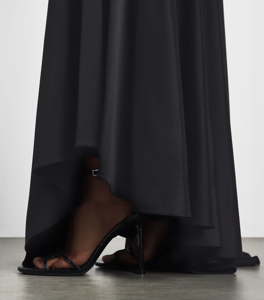 Rabanne Womens Asymmetric-Hem Embellished Gown Black Image 3