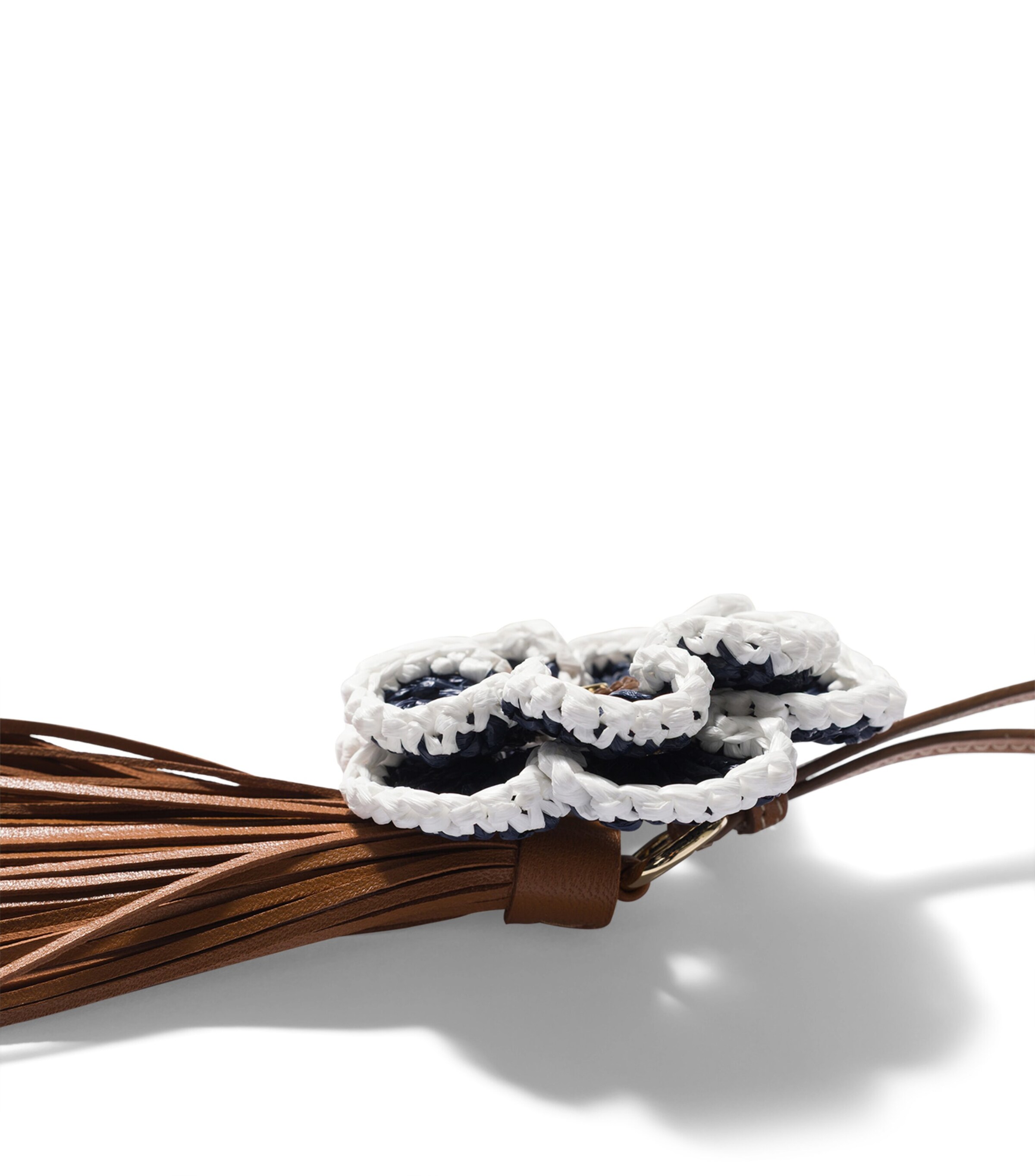 Miu Miu Lambskin Woven Flower Charm Brown Image 3