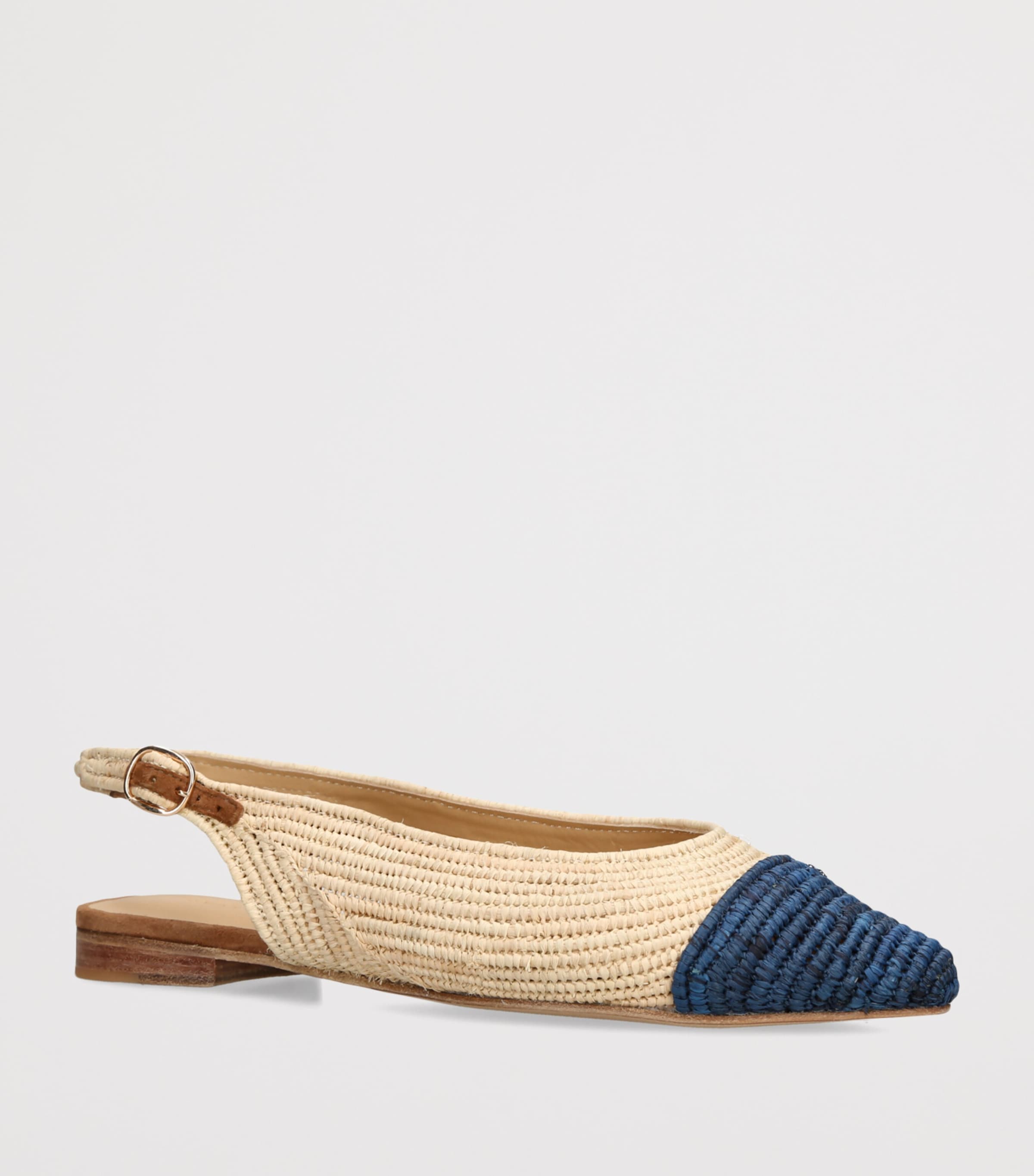 Gabriela Hearst Raffia Slingback Ballet Flats Beige Image 3