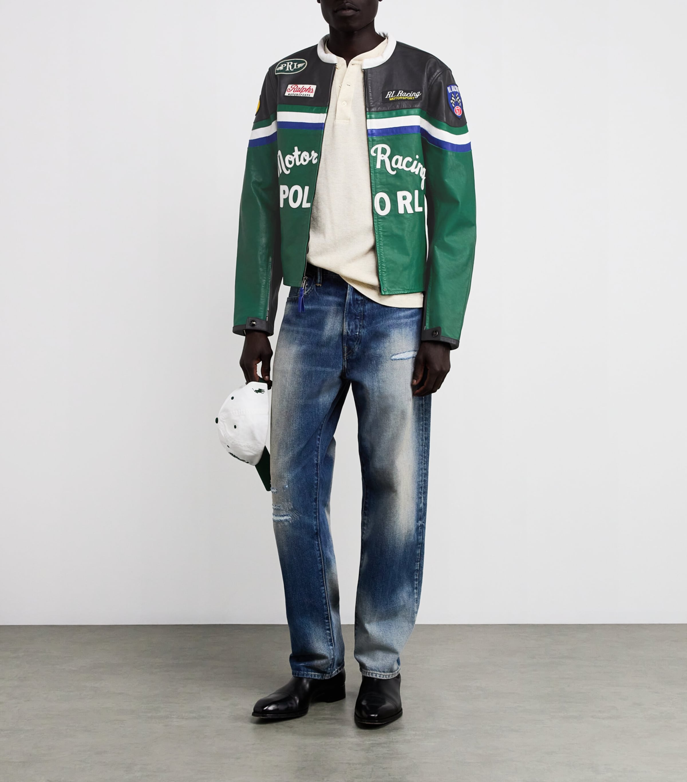 Polo Ralph Lauren Leather Café Racer Jacket | Harrods US
