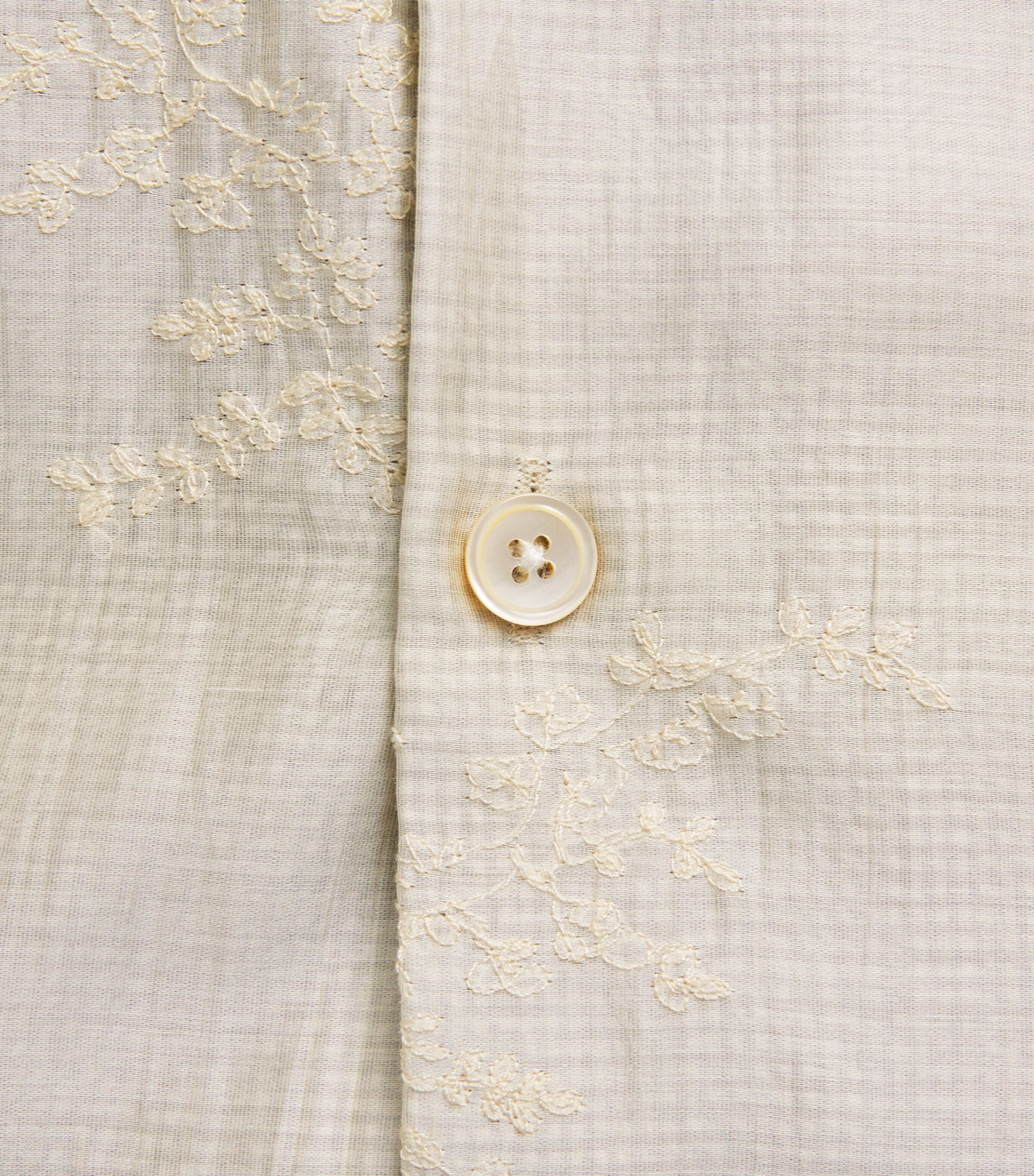 Our Legacy Mens Embroidered Floral Beyond Shirt Champagne Bloom Image 6